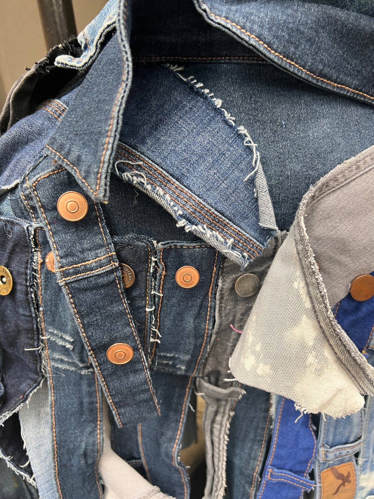 Miss Do It All Ugly Denim Funky Grunge Bag