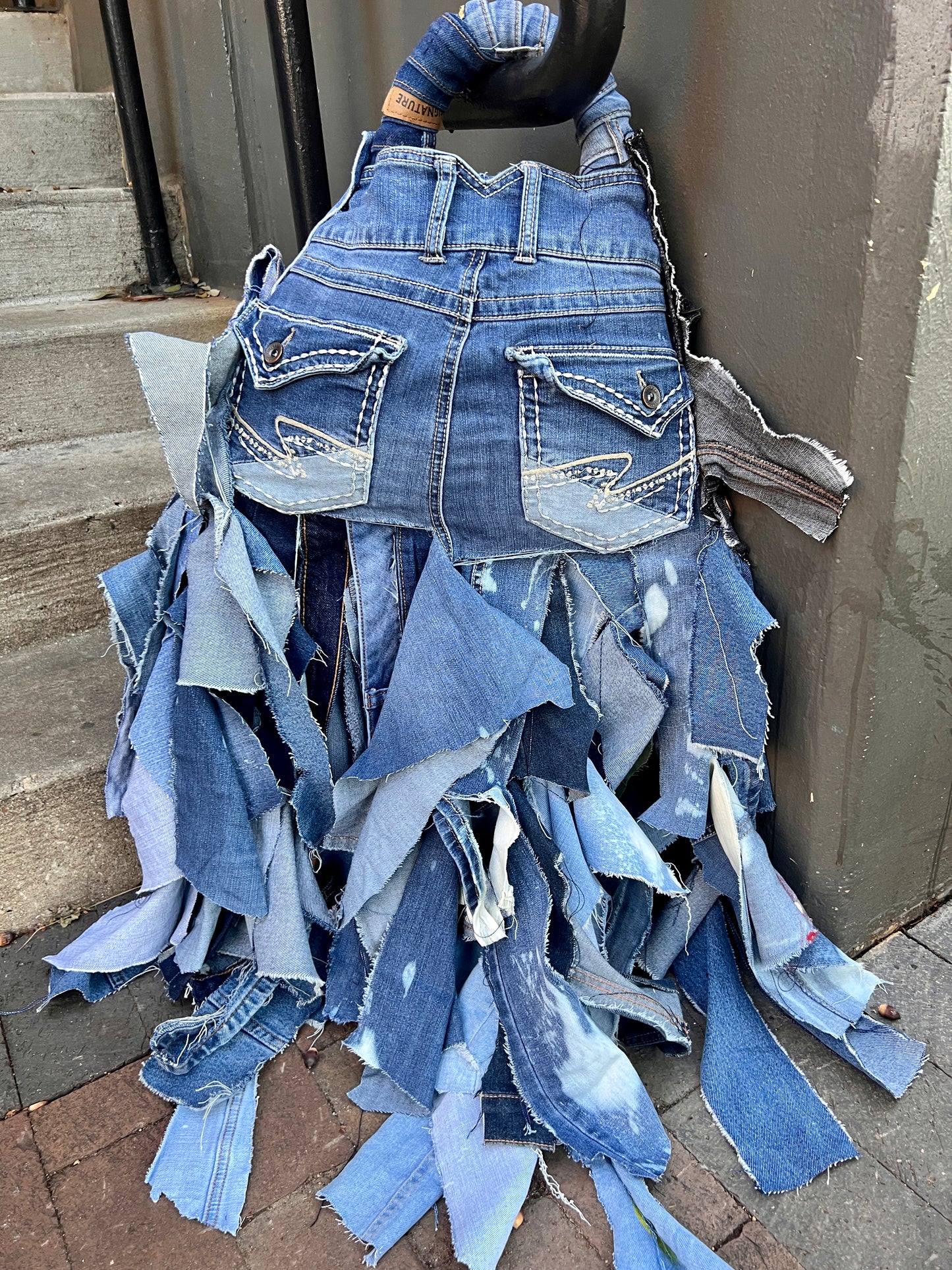 Big Bold Butterfly Ugly Colorful Denim Bag