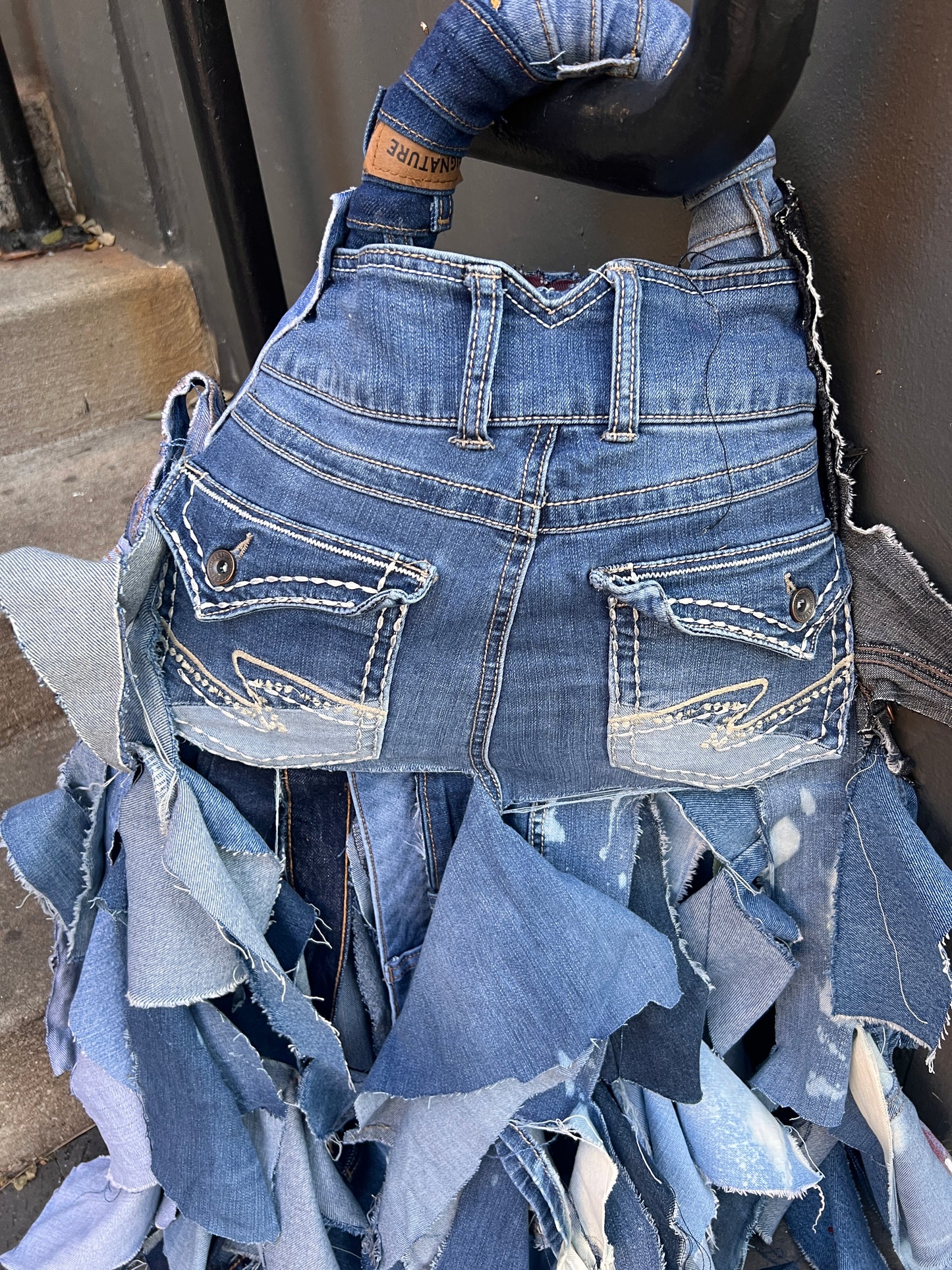 Big Bold Butterfly Ugly Colorful Denim Bag
