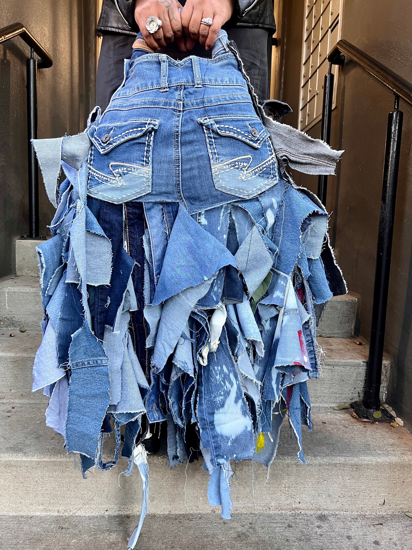 Big Bold Butterfly Ugly Colorful Denim Bag