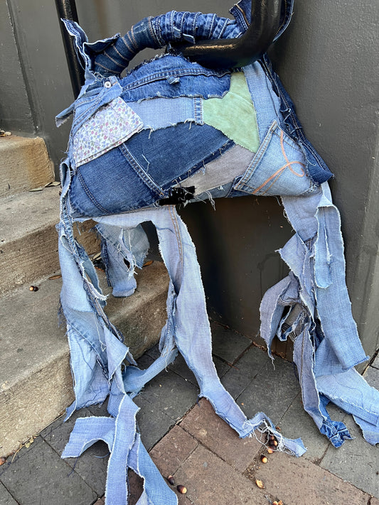 Simple Mix Matched Ugly Denim Bohemian Style Bag