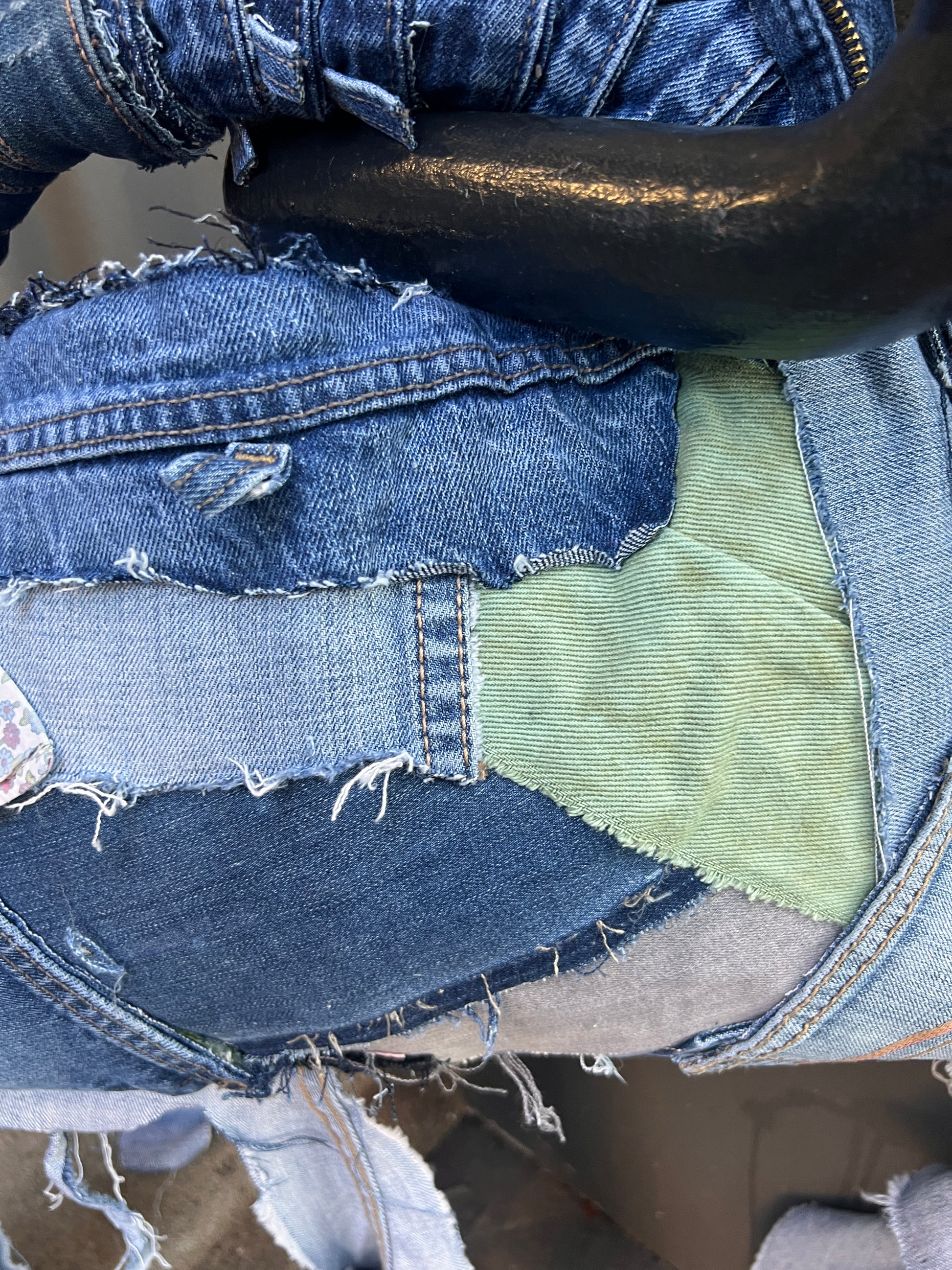 Simple Mix Matched Ugly Denim Bohemian Style Bag