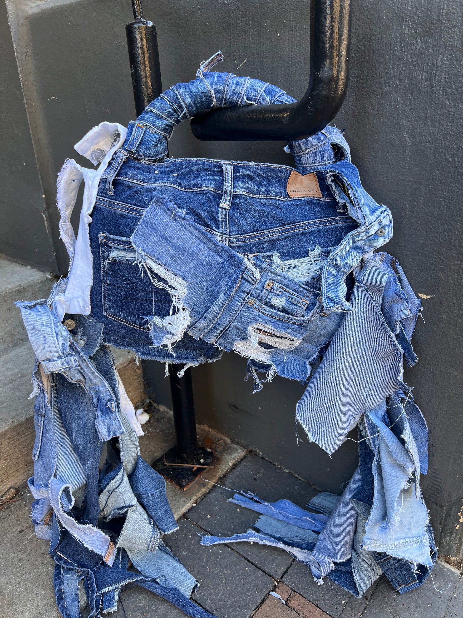 Denim On Denim Ugly Jean Upcycled Bag