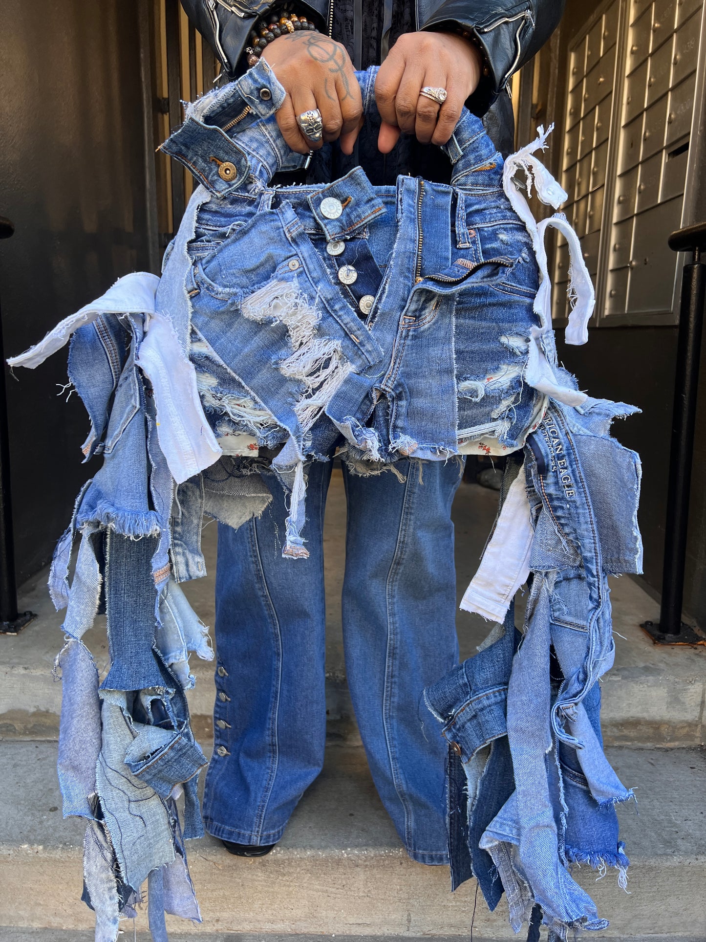 Denim On Denim Ugly Jean Upcycled Bag