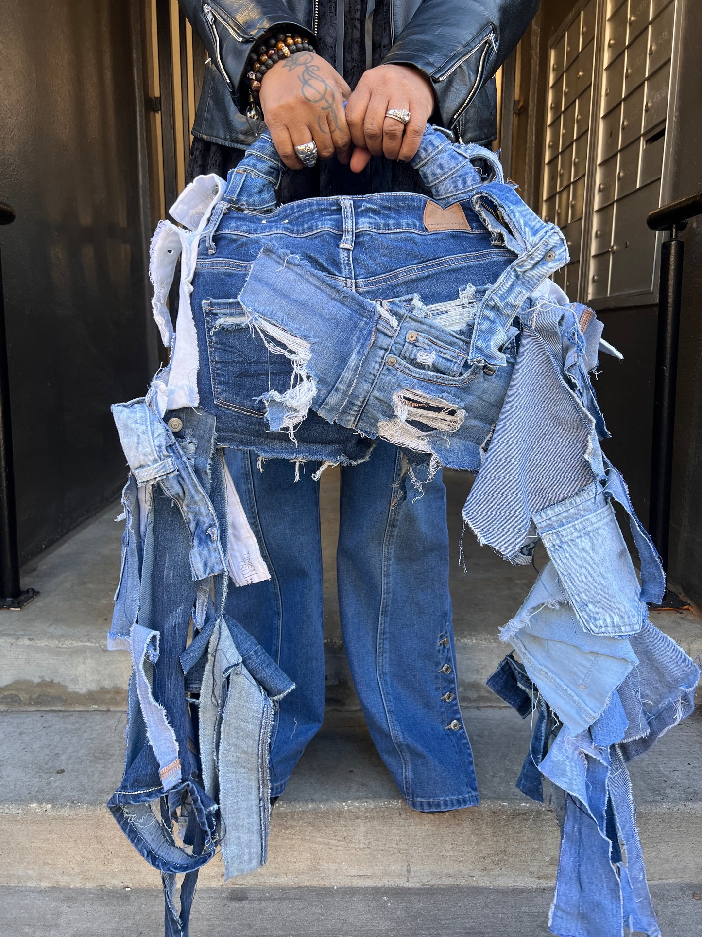Denim On Denim Ugly Jean Upcycled Bag