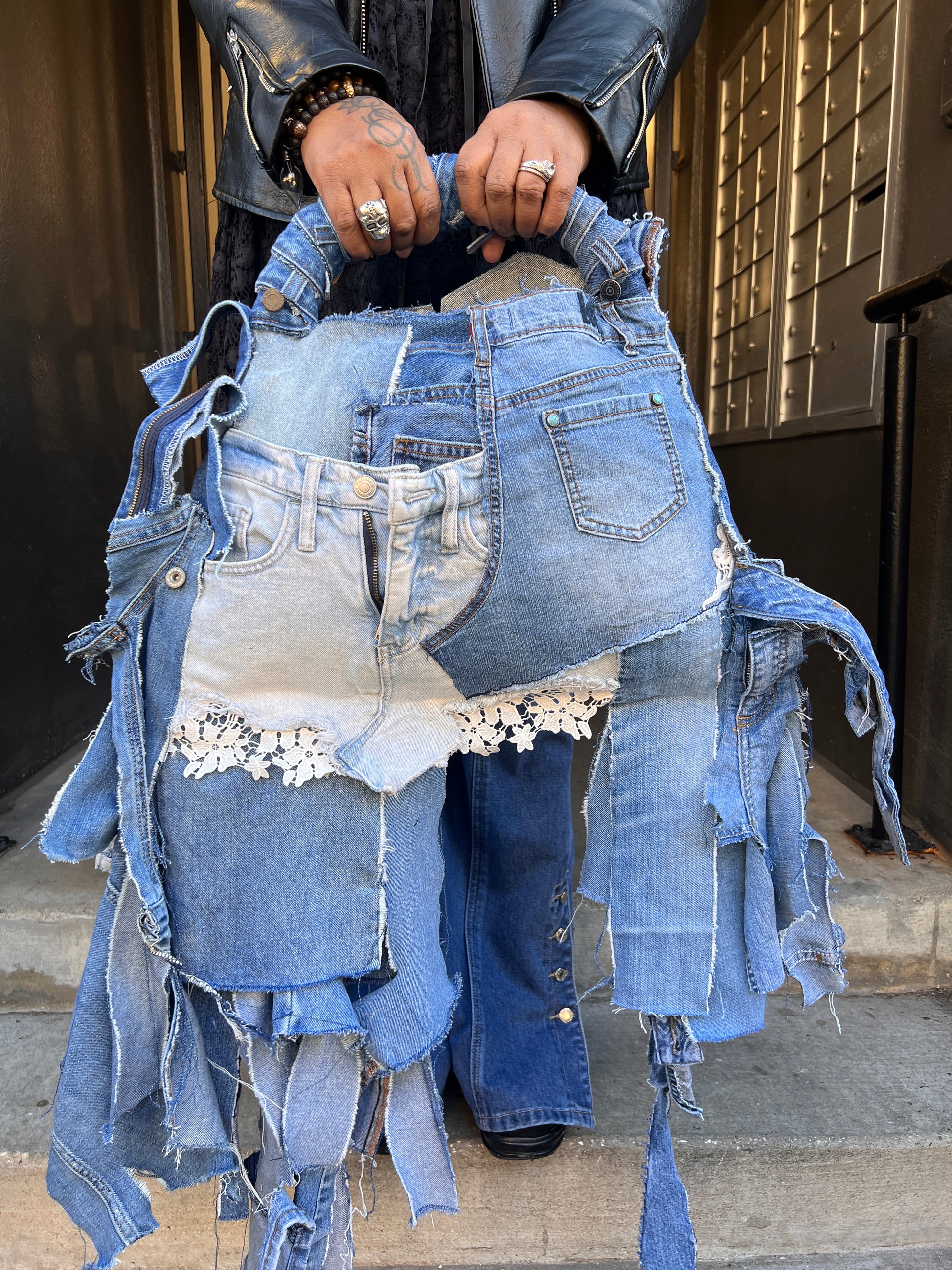Ugly is Pretty Denim Tote Bag: Anti-Bullying Statement Art #2
