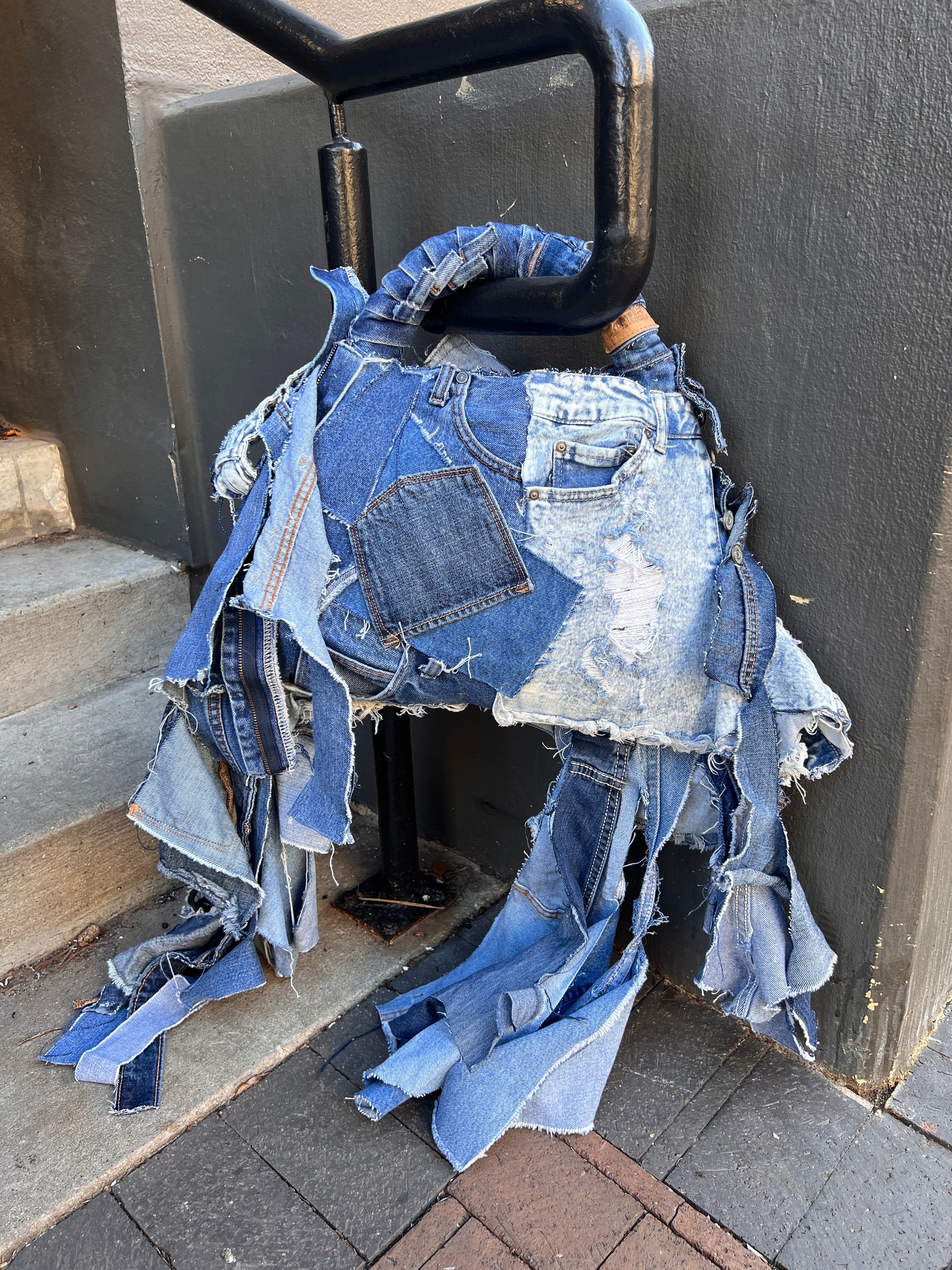 Ugly is Pretty Denim Tote Bag: Anti-Bullying Statement Art #2