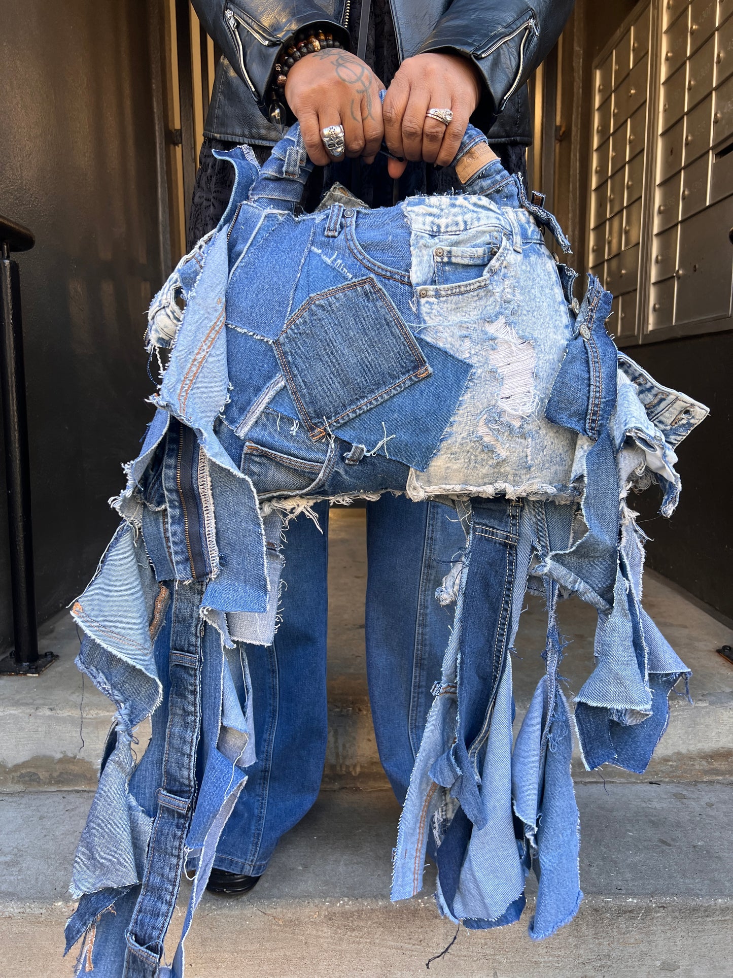 Ugly is Pretty Denim Tote Bag: Anti-Bullying Statement Art #3