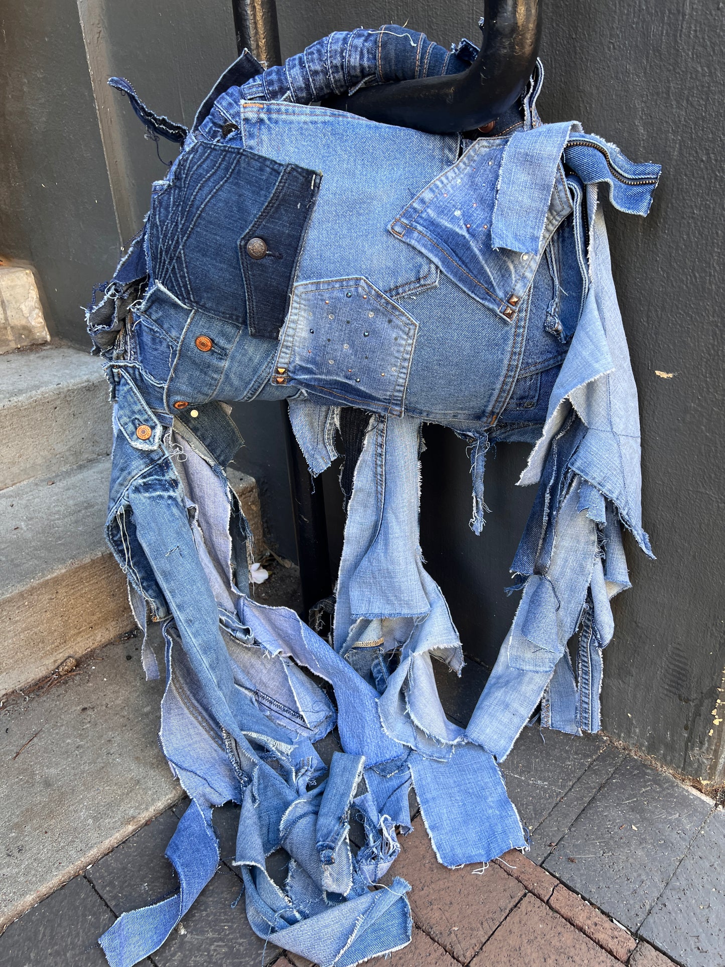 Ugly is Pretty Denim Tote Bag: Anti-Bullying Statement Art #3