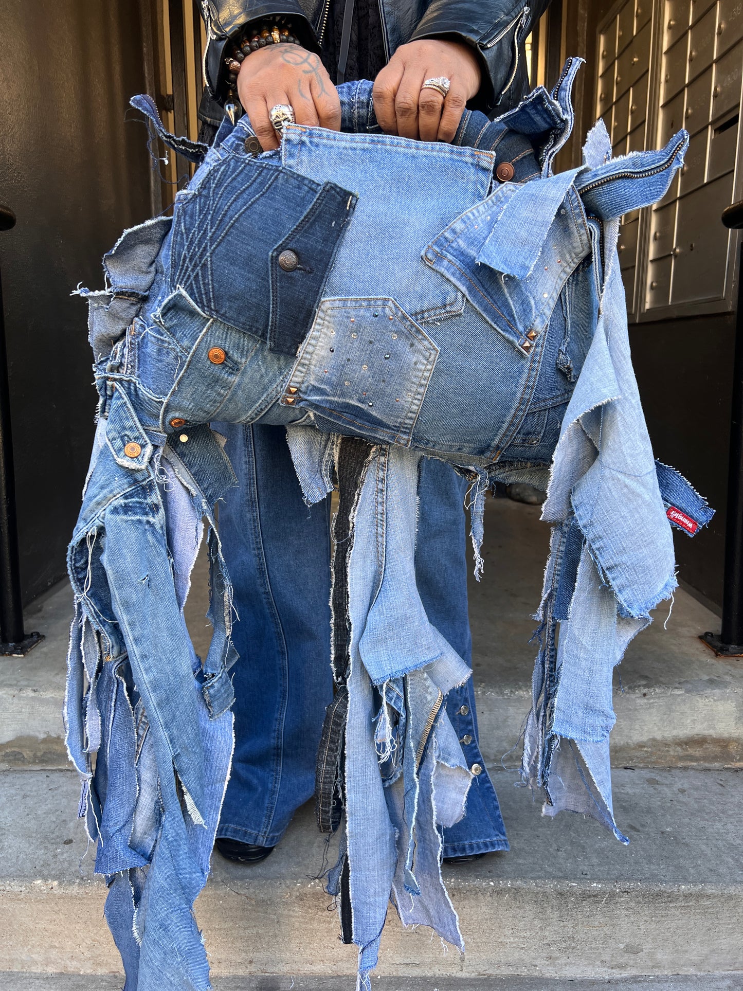 Ugly is Pretty Denim Tote Bag: Anti-Bullying Statement Art #4