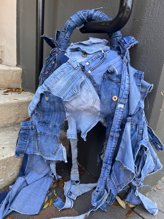 Ugly Junk Denim Grunge Bag Funky Jean Statement Bag