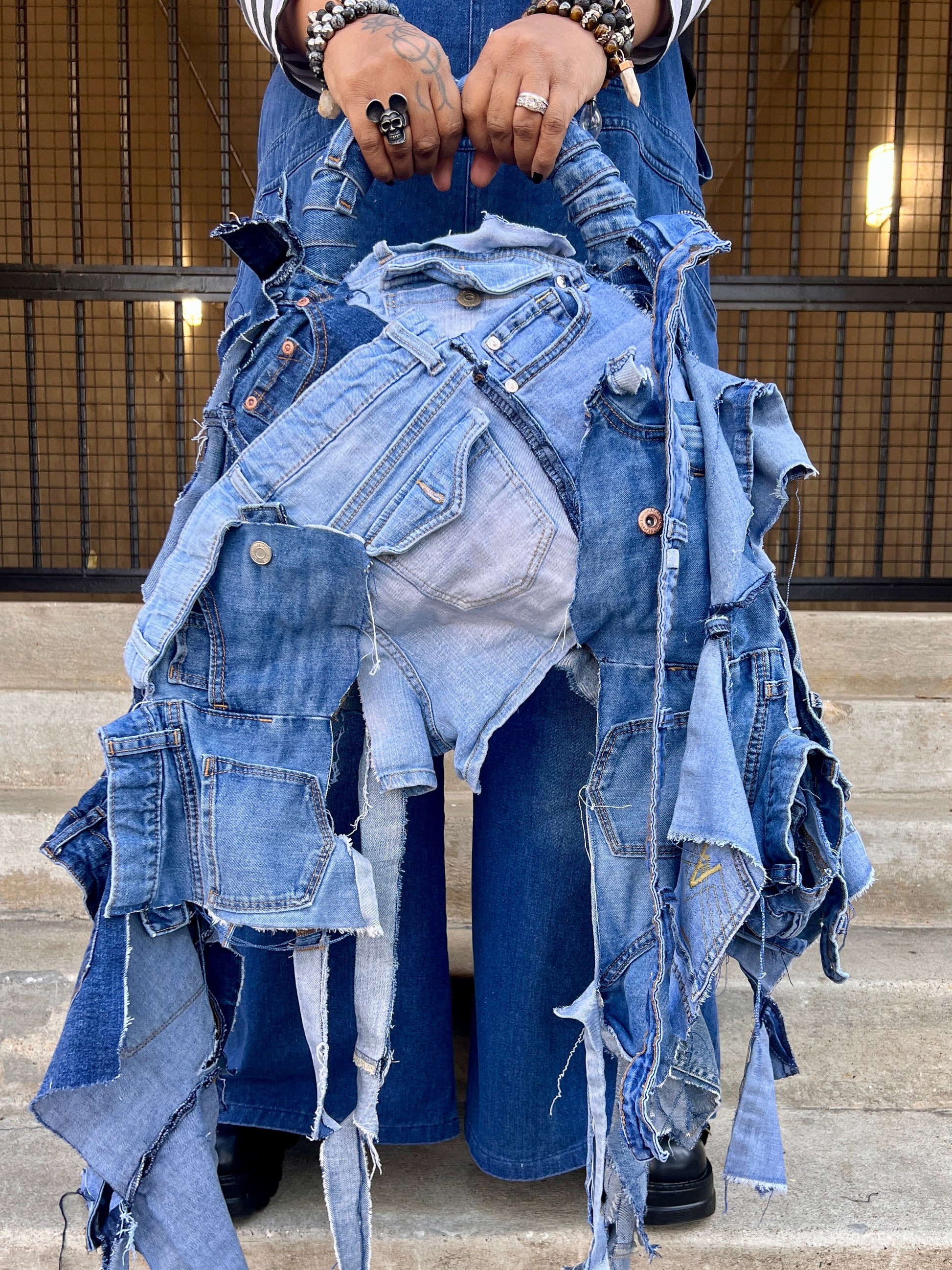 Ugly Junk Denim Grunge Bag Funky Jean Statement Bag