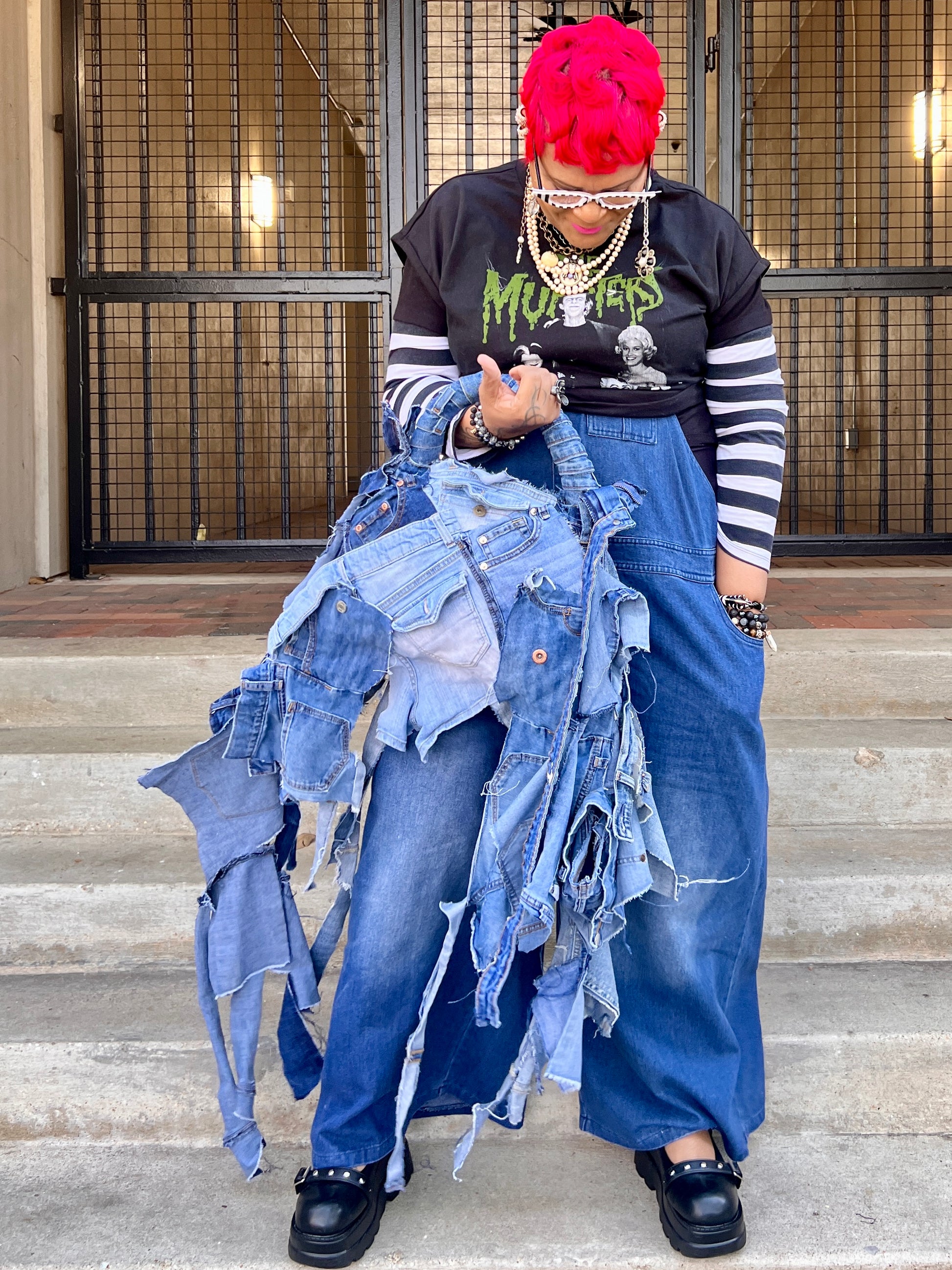 Ugly Junk Denim Grunge Bag Funky Jean Statement Bag