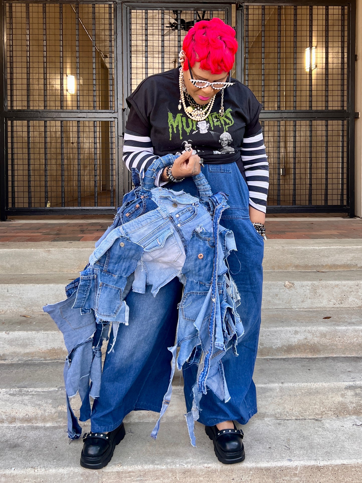 Ugly Junk Denim Grunge Bag Funky Jean Statement Bag