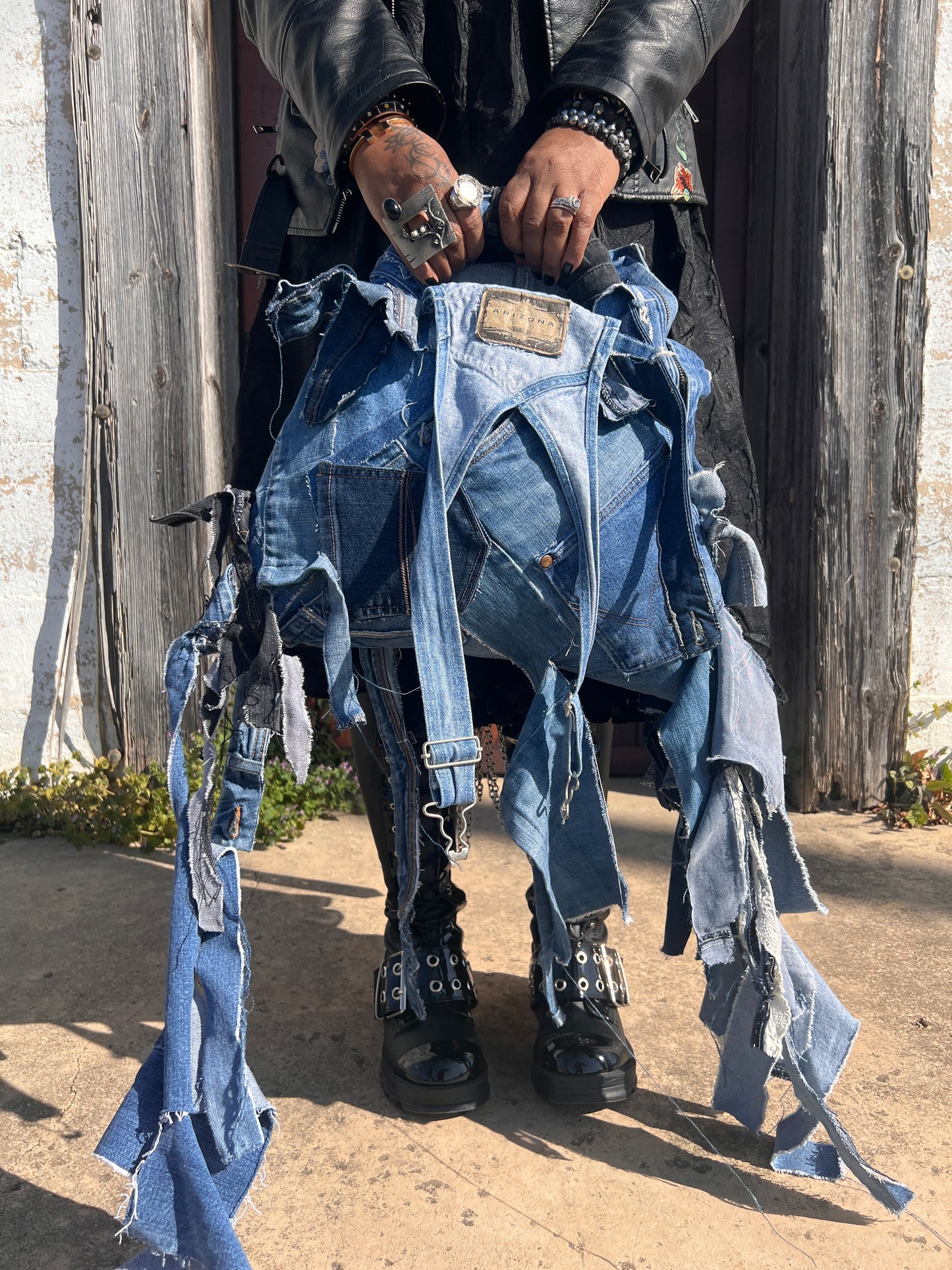 Strange Ugly Jumper Junk Denim Jean Statement Bag!