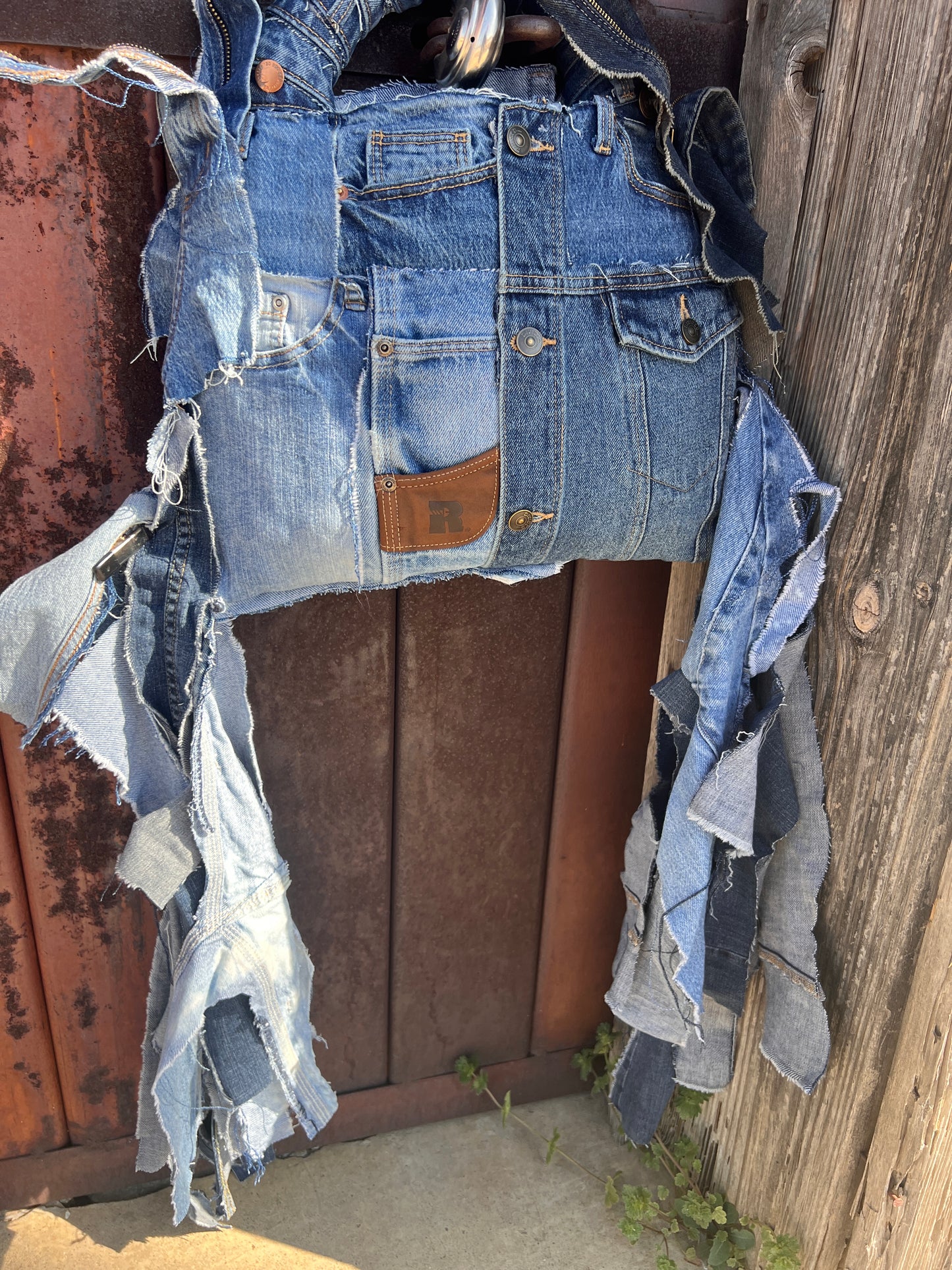 Never Basic Ugly Betty Denim On Denim Grunge Statement Bag