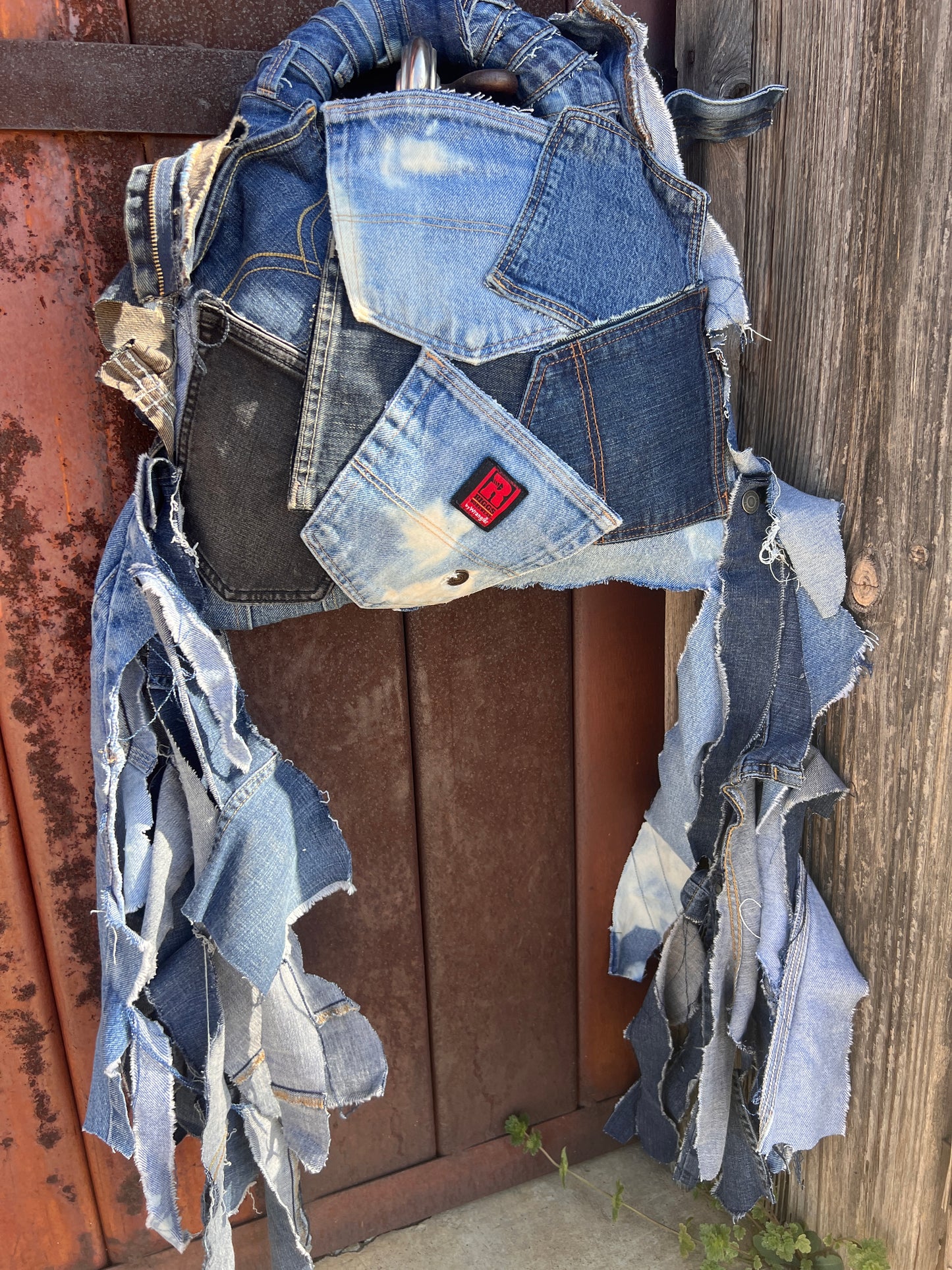 Never Basic Ugly Betty Denim On Denim Grunge Statement Bag