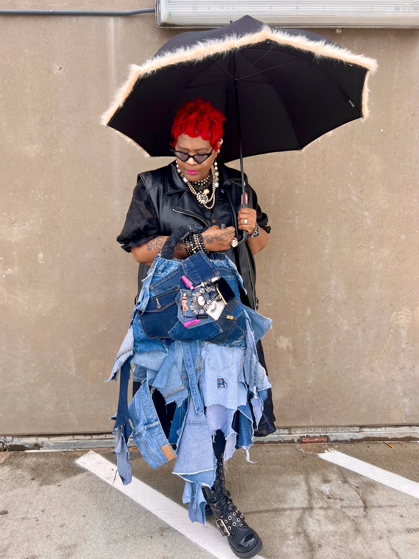 Ugly Grunge Junk Doll Denim Funky Bag 2