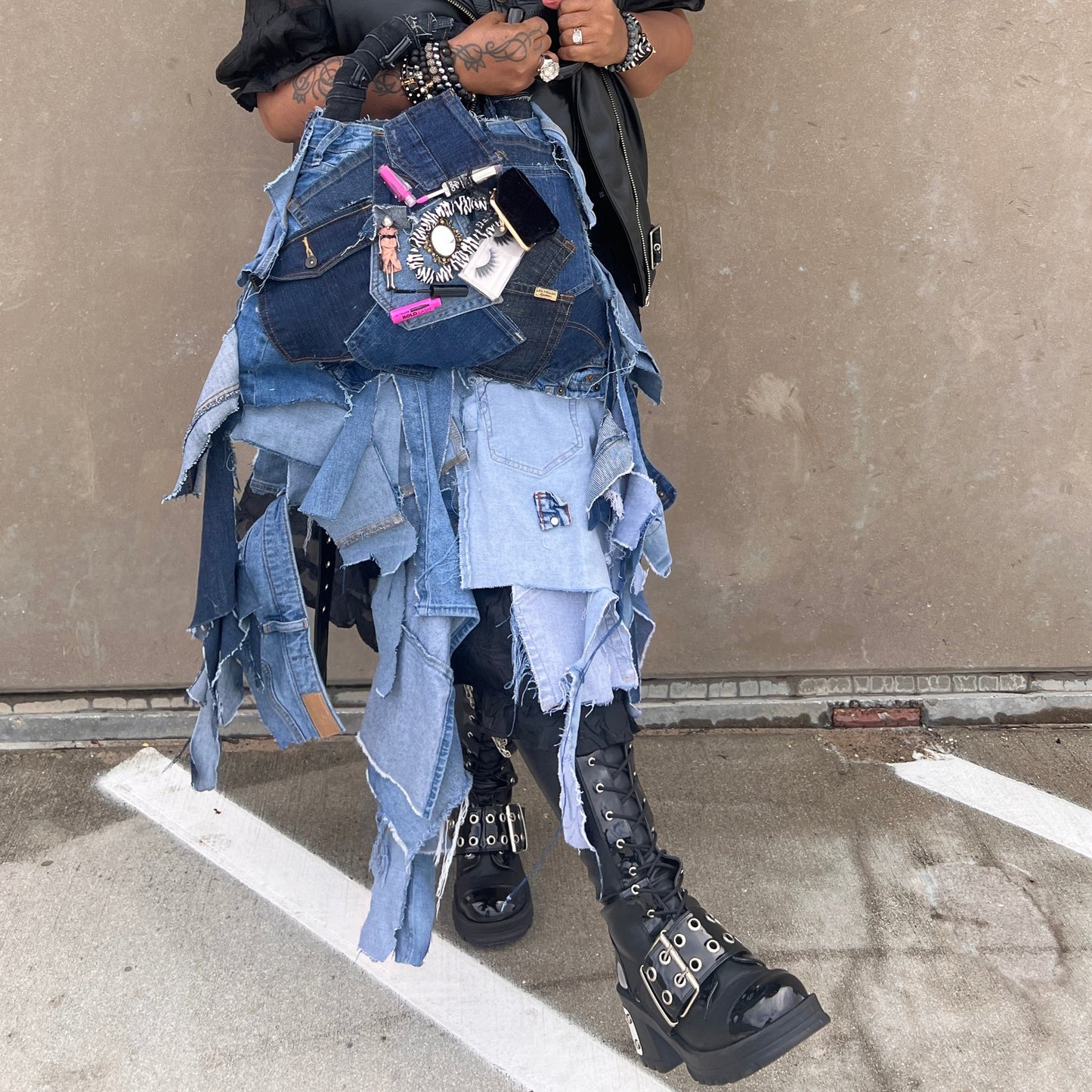 Ugly Grunge Junk Doll Denim Funky Bag 2