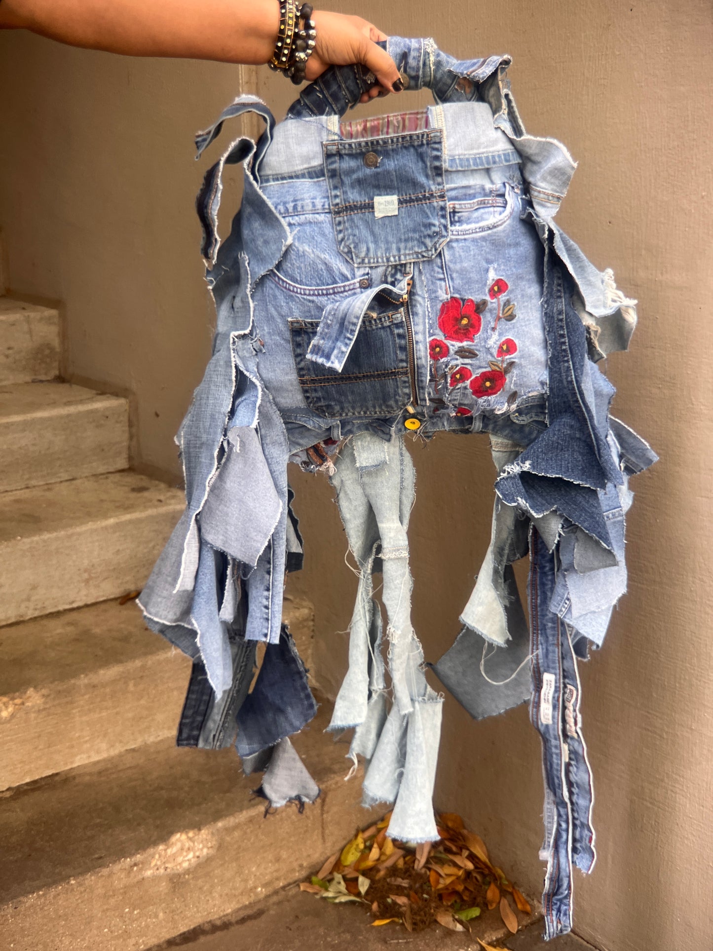 Funky Grunge Ugly Denim Upcycled Bag