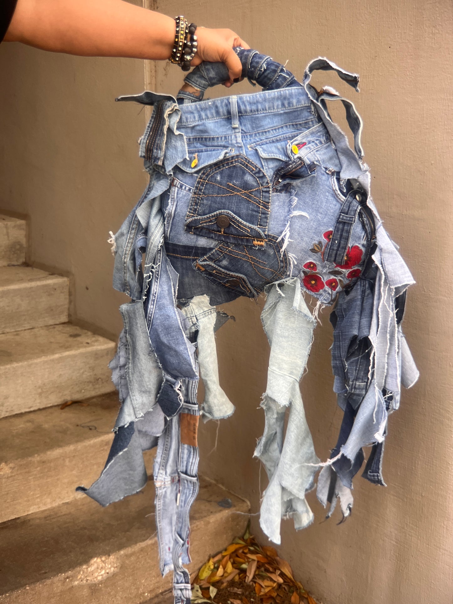 Funky Grunge Ugly Denim Upcycled Bag