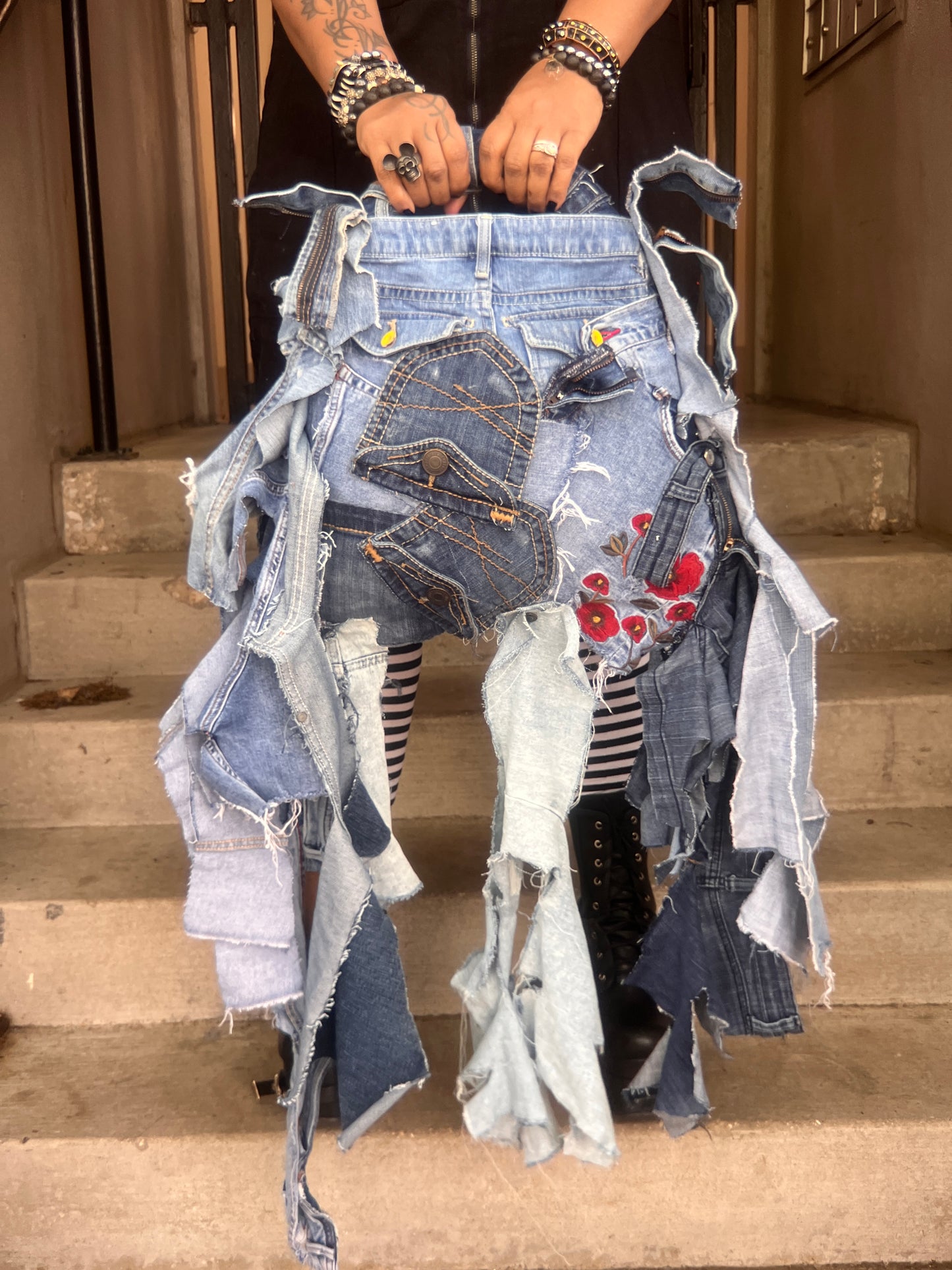 Funky Grunge Ugly Denim Upcycled Bag