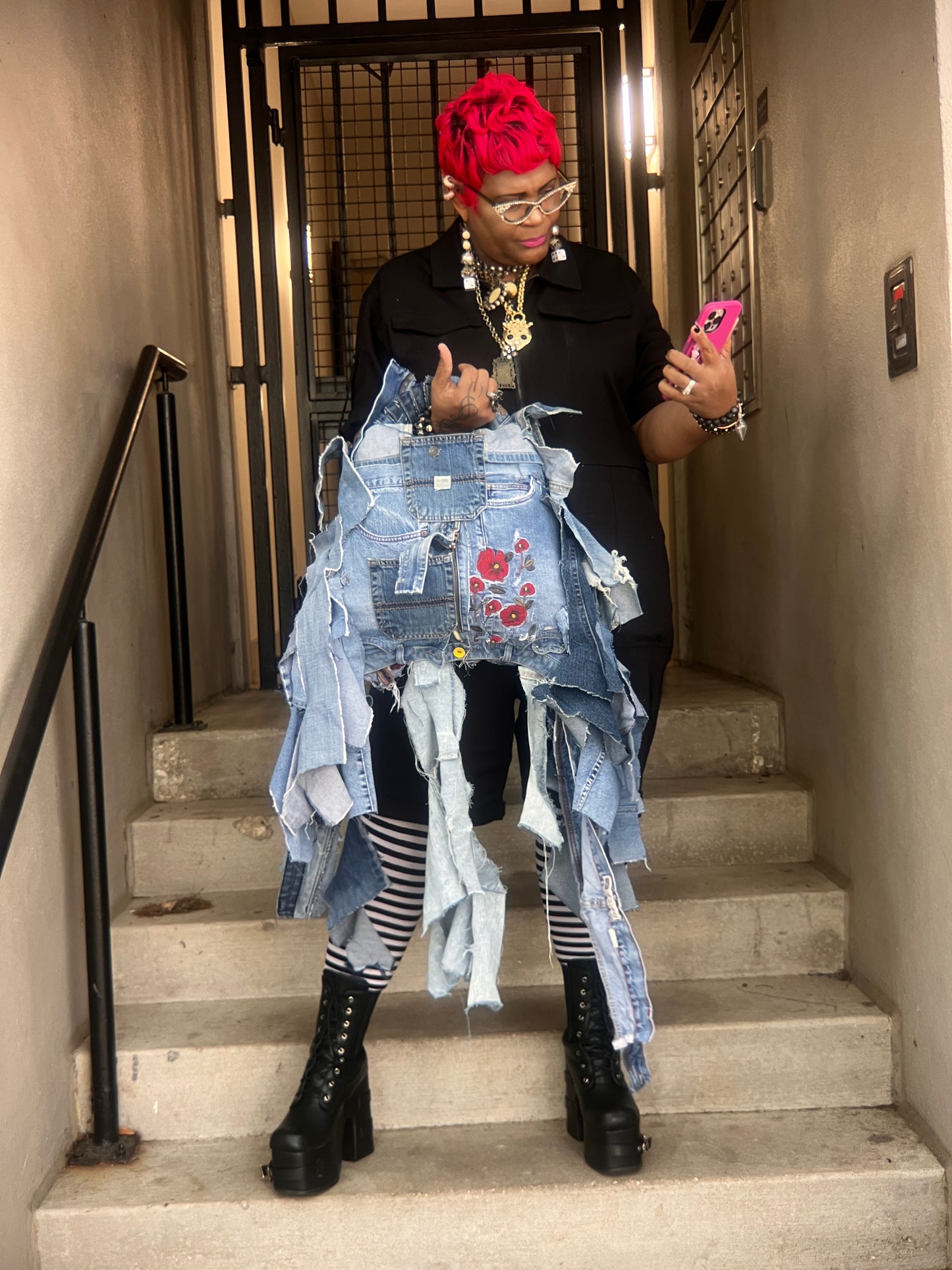 Funky Grunge Ugly Denim Upcycled Bag