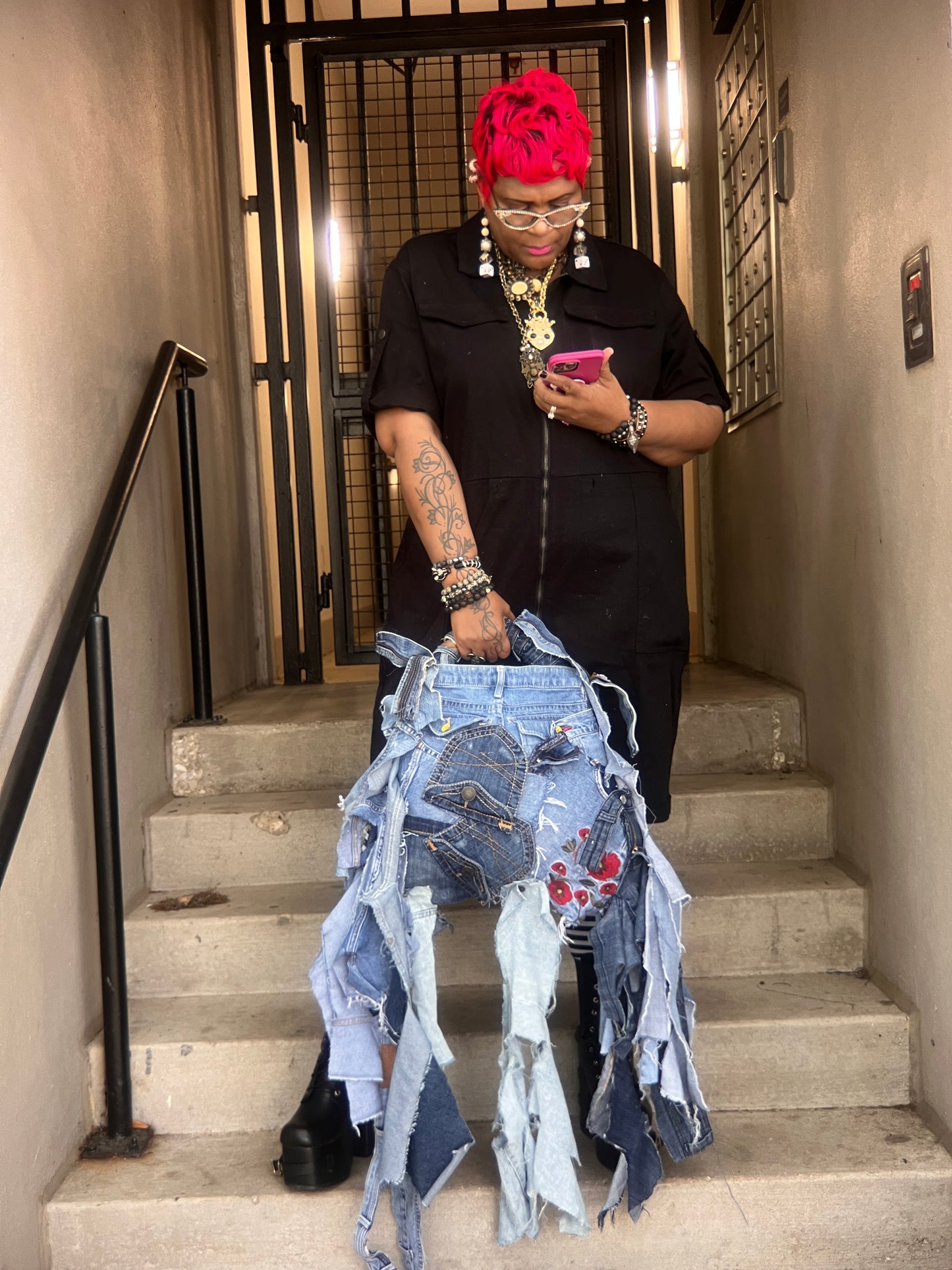 Funky Grunge Ugly Denim Upcycled Bag