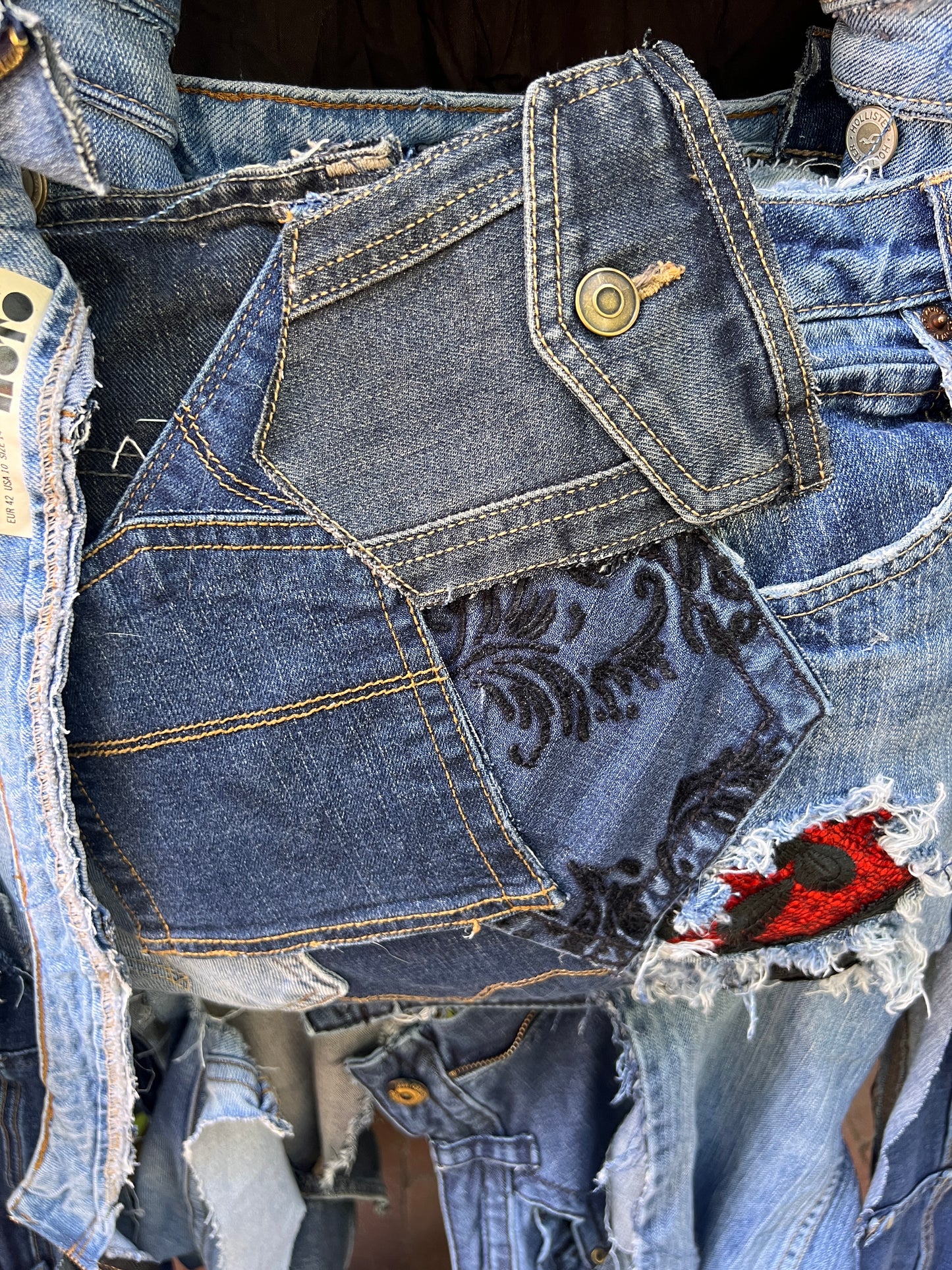 Still Standing Ugly Denim Grunge Bag; Unique Style