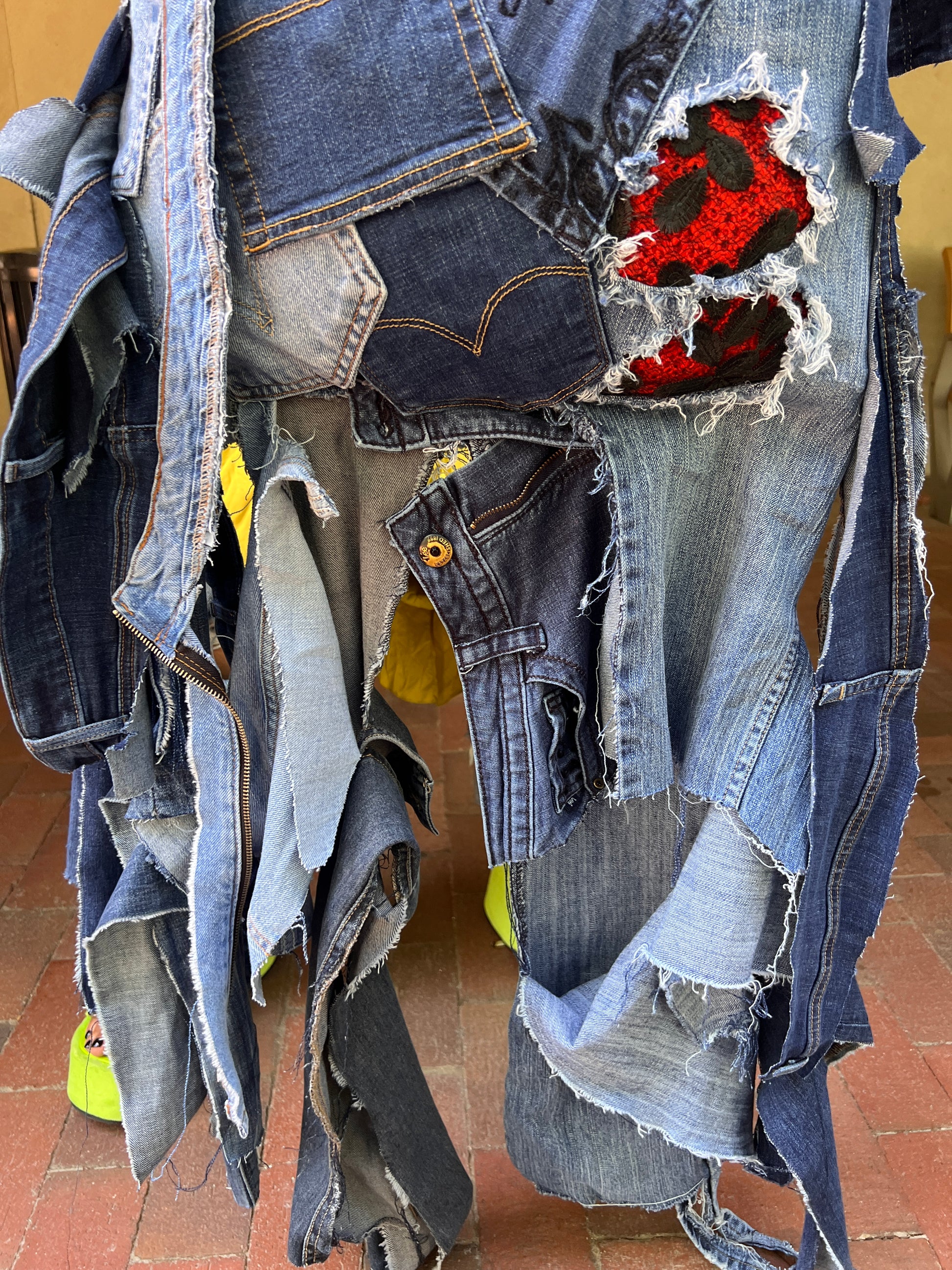Still Standing Ugly Denim Grunge Bag; Unique Style