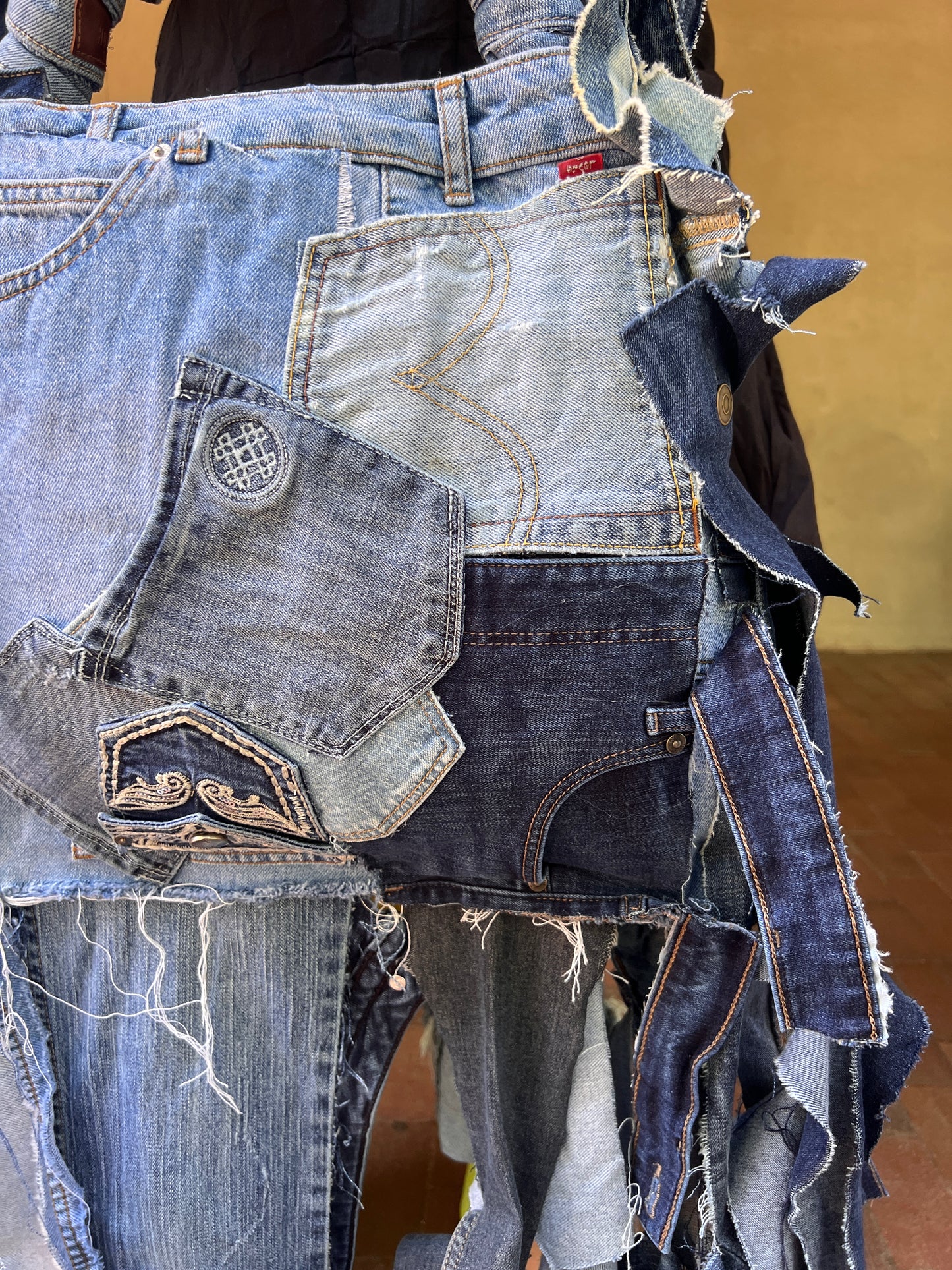Still Standing Ugly Denim Grunge Bag; Unique Style