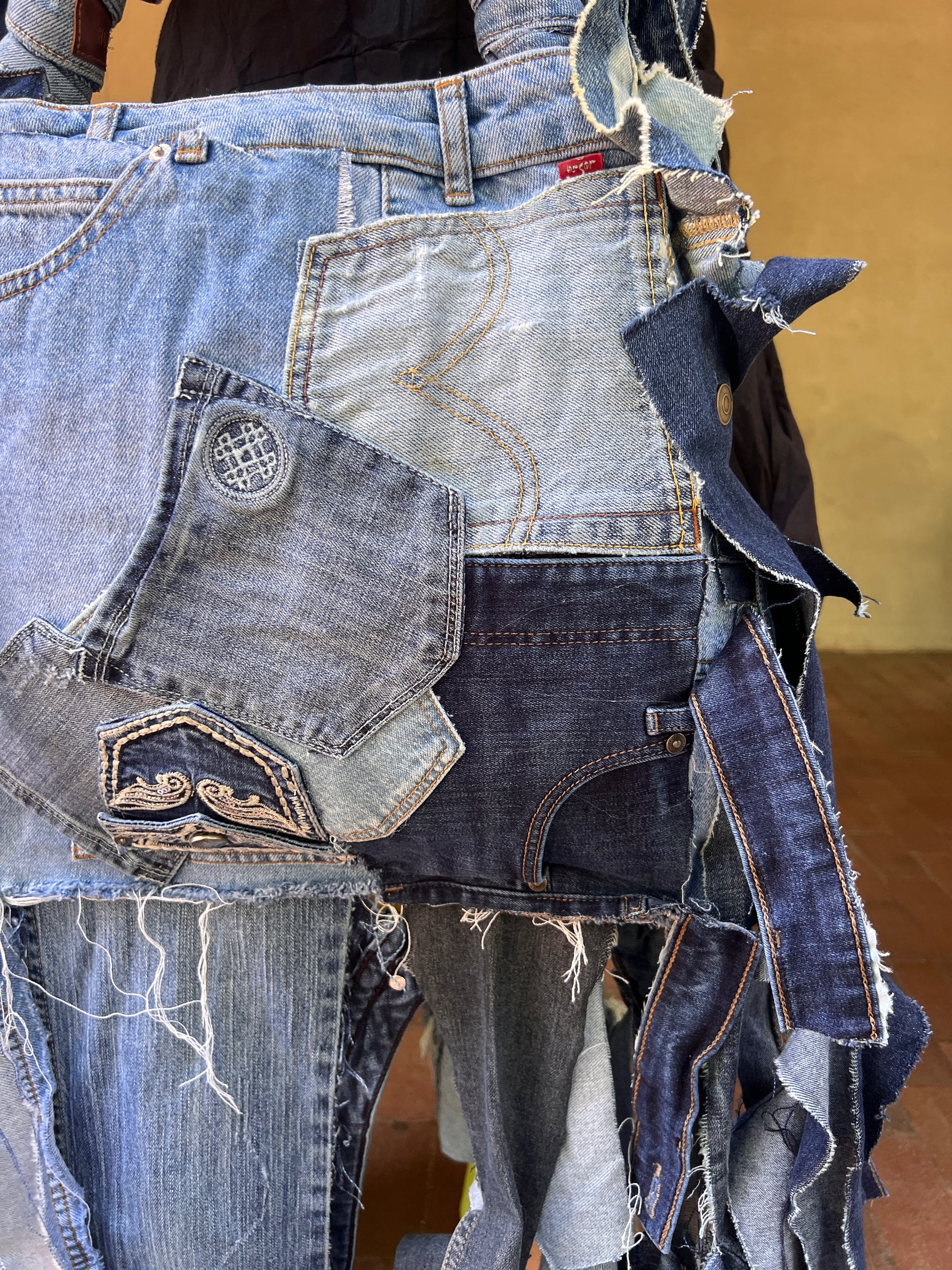 Still Standing Ugly Denim Grunge Bag; Unique Style