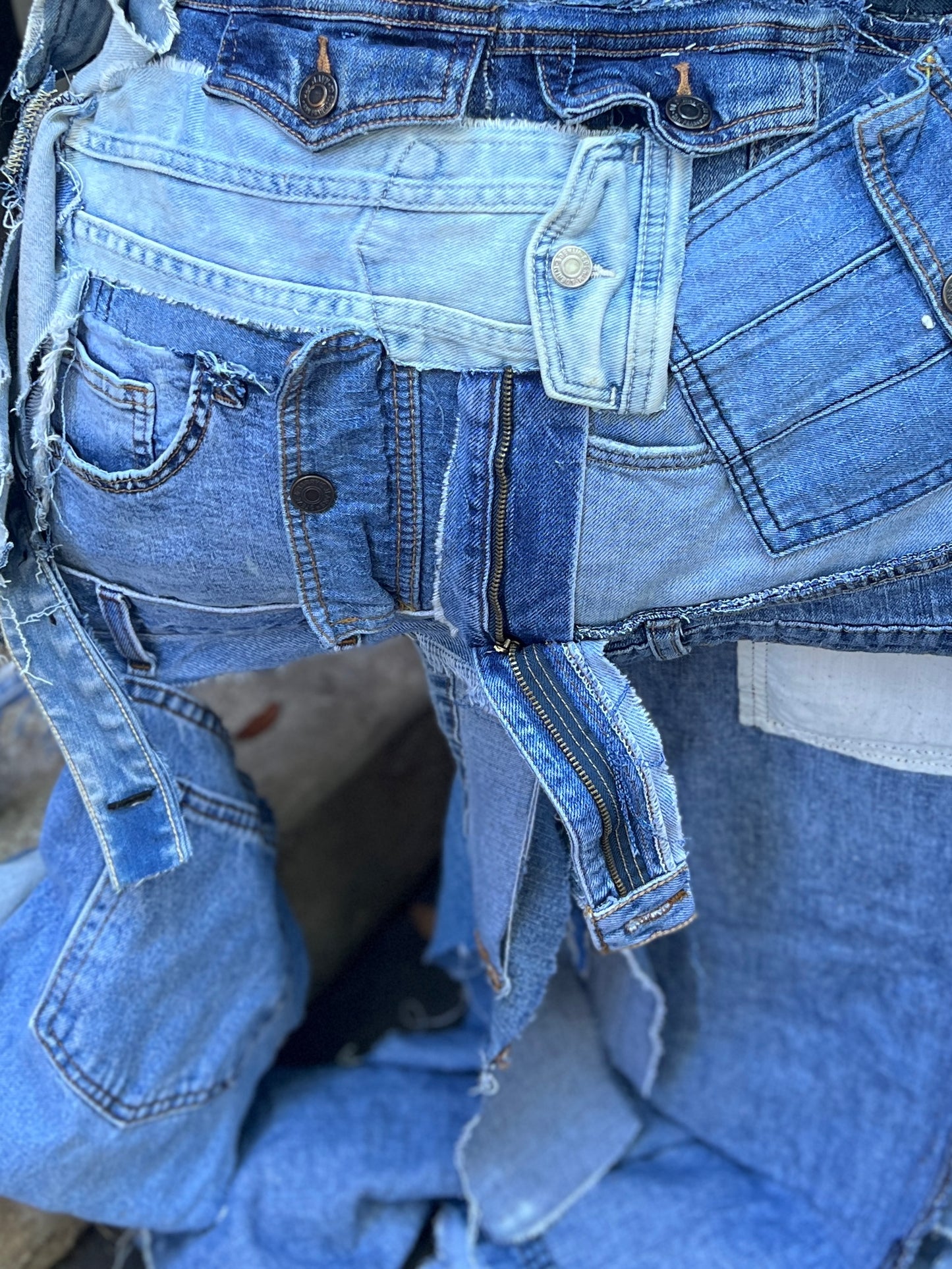 She Fly Denim On Denim Ugly Jean Upcycled Bag