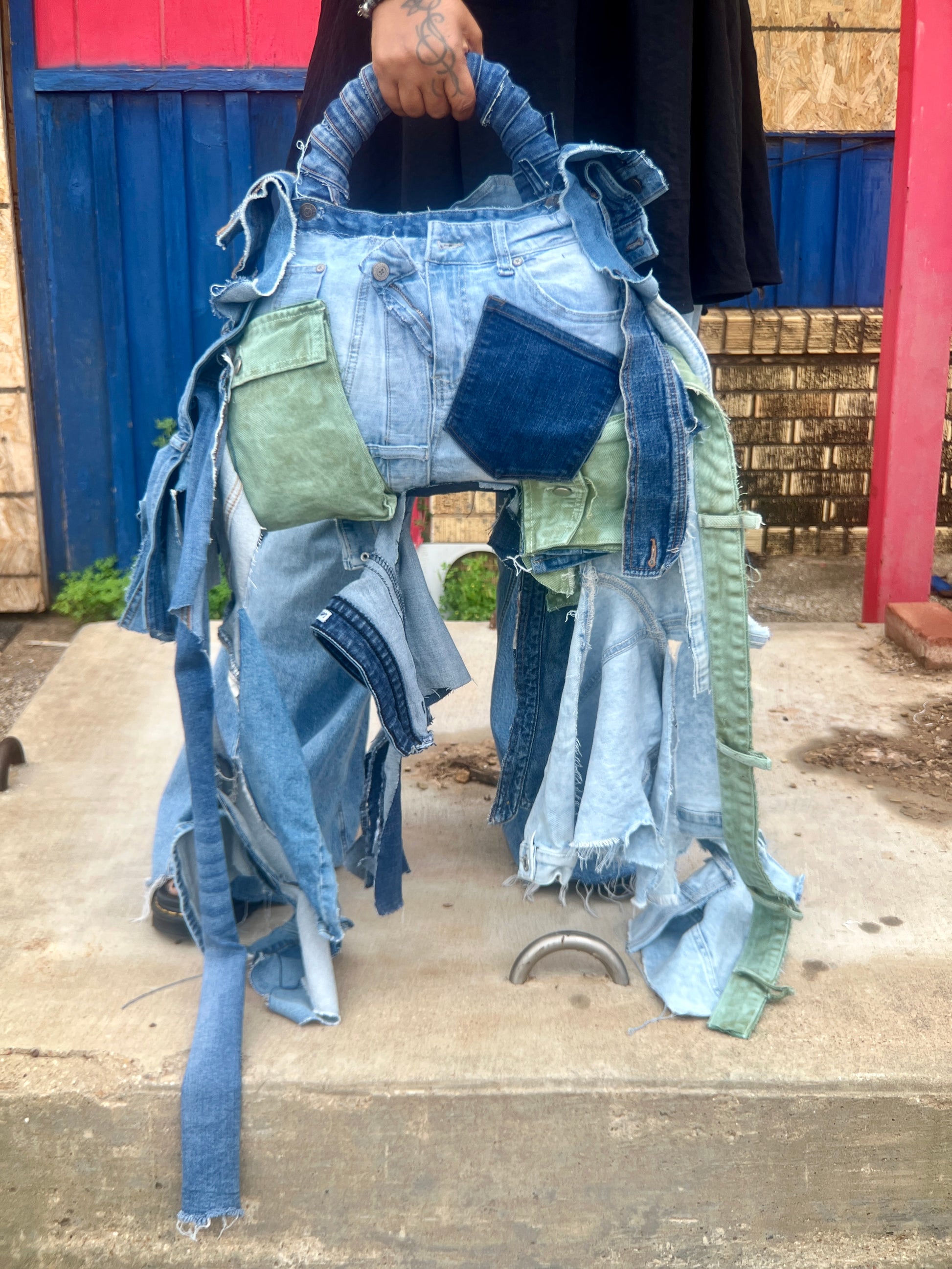 Extra Stylish Mystery Mix Ugly Denim Upcycled Bag