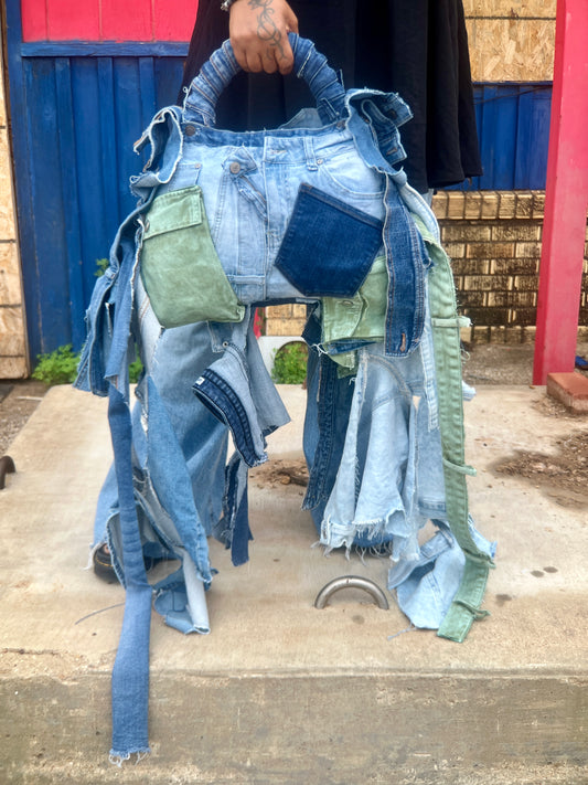 Extra Stylish Mystery Mix Ugly Denim Upcycled Bag