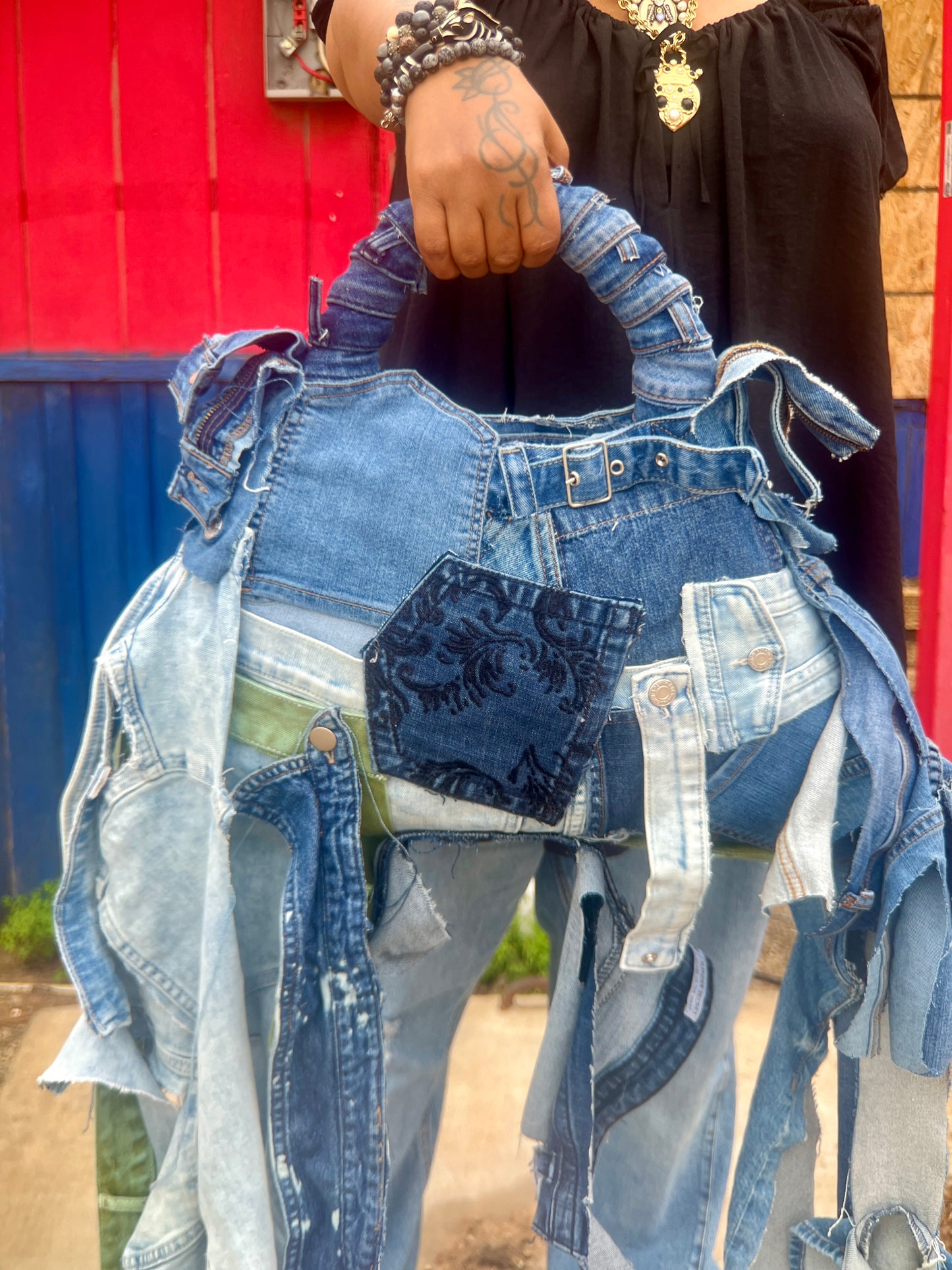 Extra Stylish Mystery Mix Ugly Denim Upcycled Bag