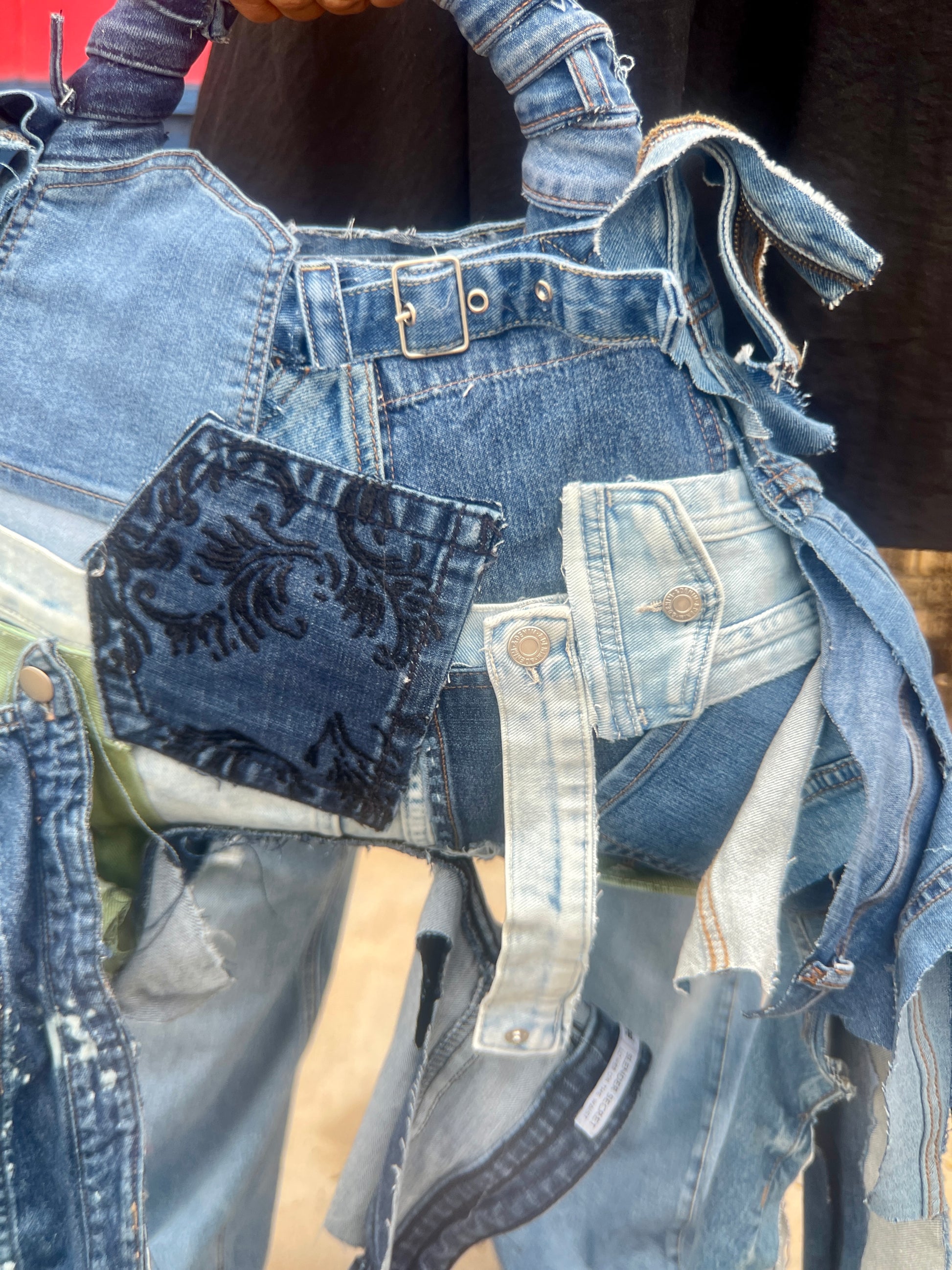 Extra Stylish Mystery Mix Ugly Denim Upcycled Bag
