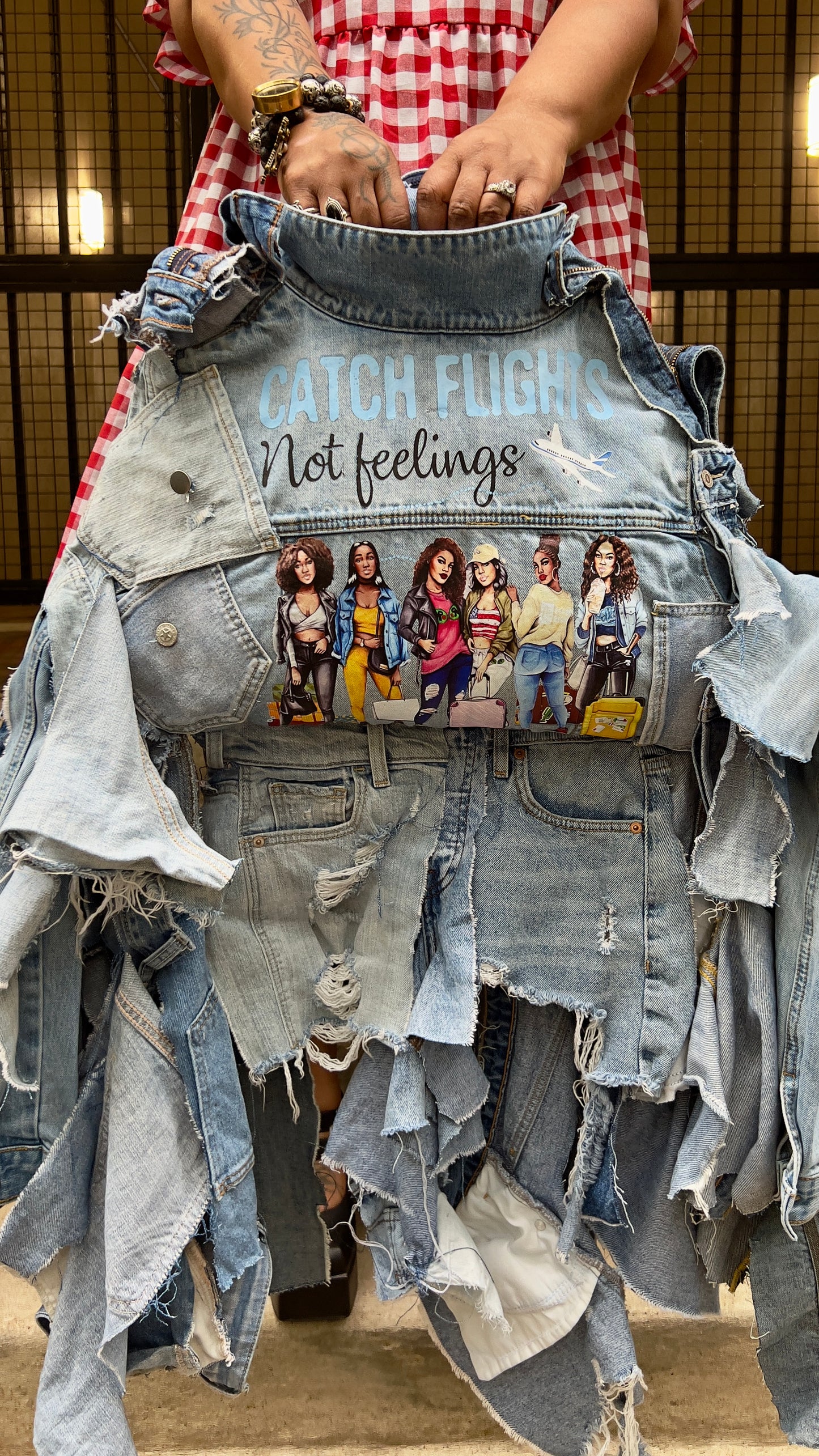 Jumping Jets Ugly Denim All Over Unique Junk Bag