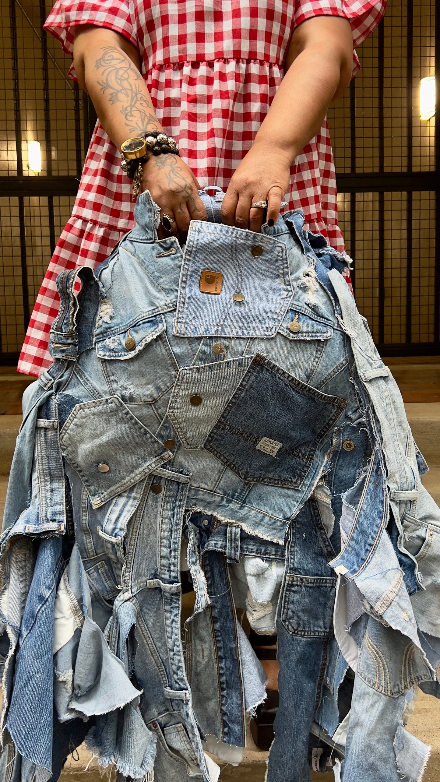 Jumping Jets Ugly Denim All Over Unique Junk Bag