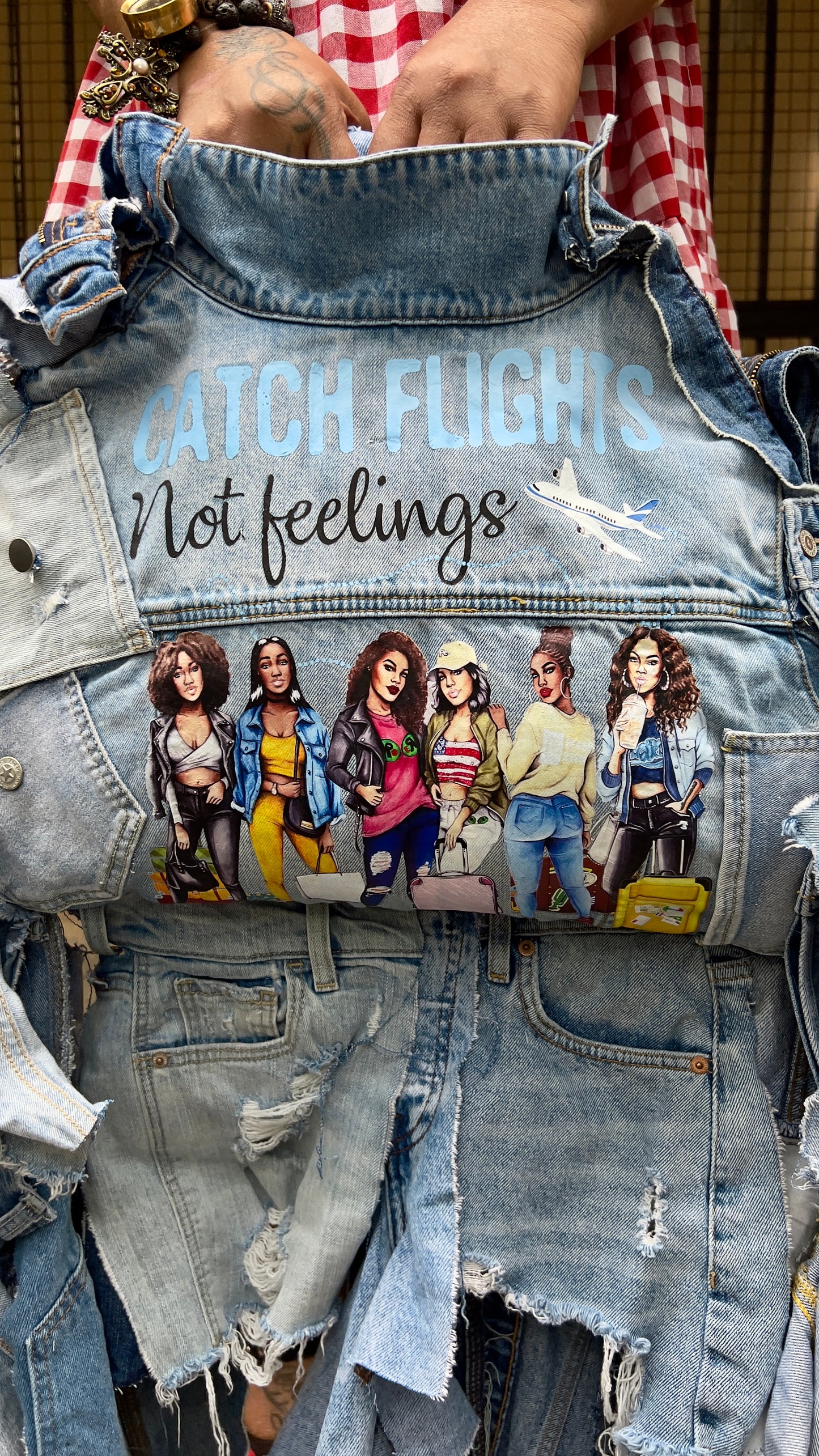 Jumping Jets Ugly Denim All Over Unique Junk Bag