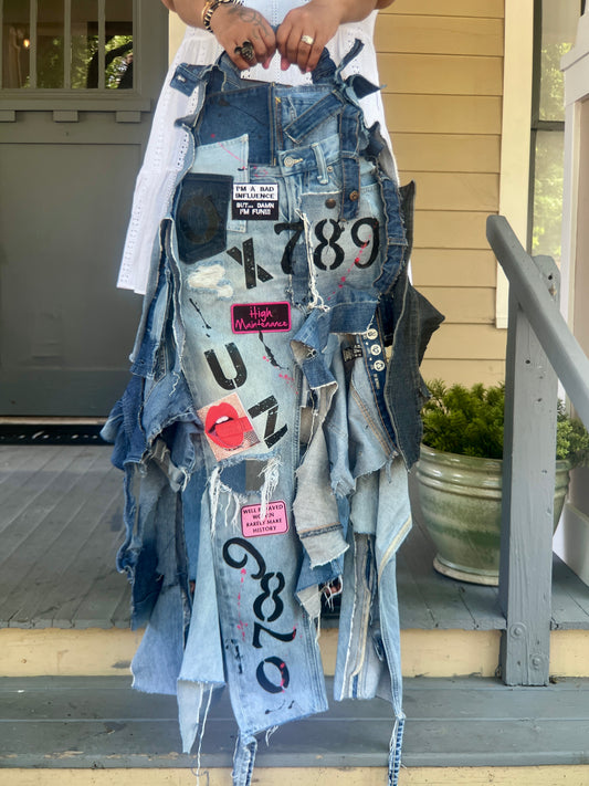 Ugly Denim Small Patch Work Weird Style Bag! Instagram Stunt Ready