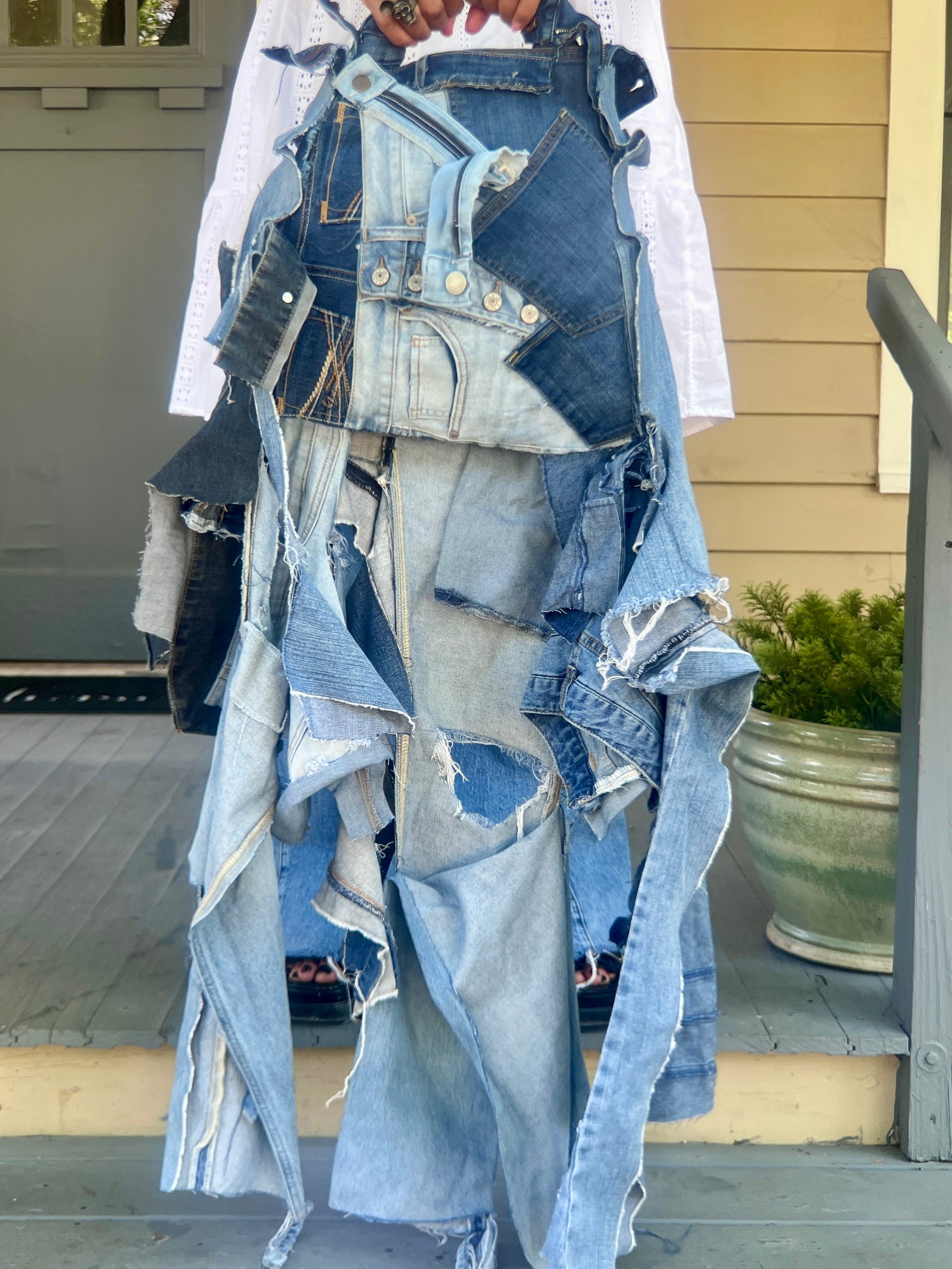 Ugly Denim Small Patch Work Weird Style Bag! Instagram Stunt Ready