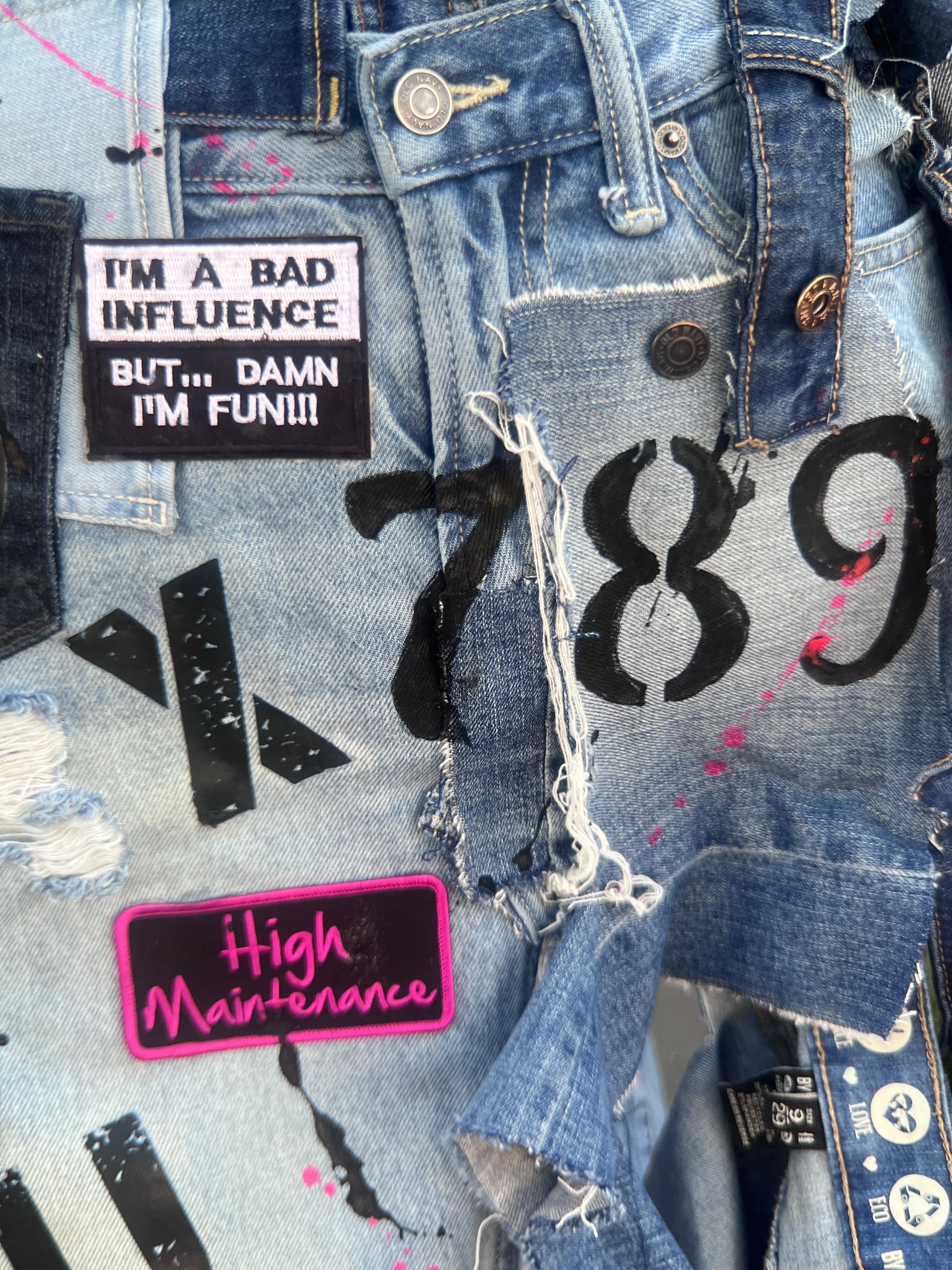 Ugly Denim Small Patch Work Weird Style Bag! Instagram Stunt Ready