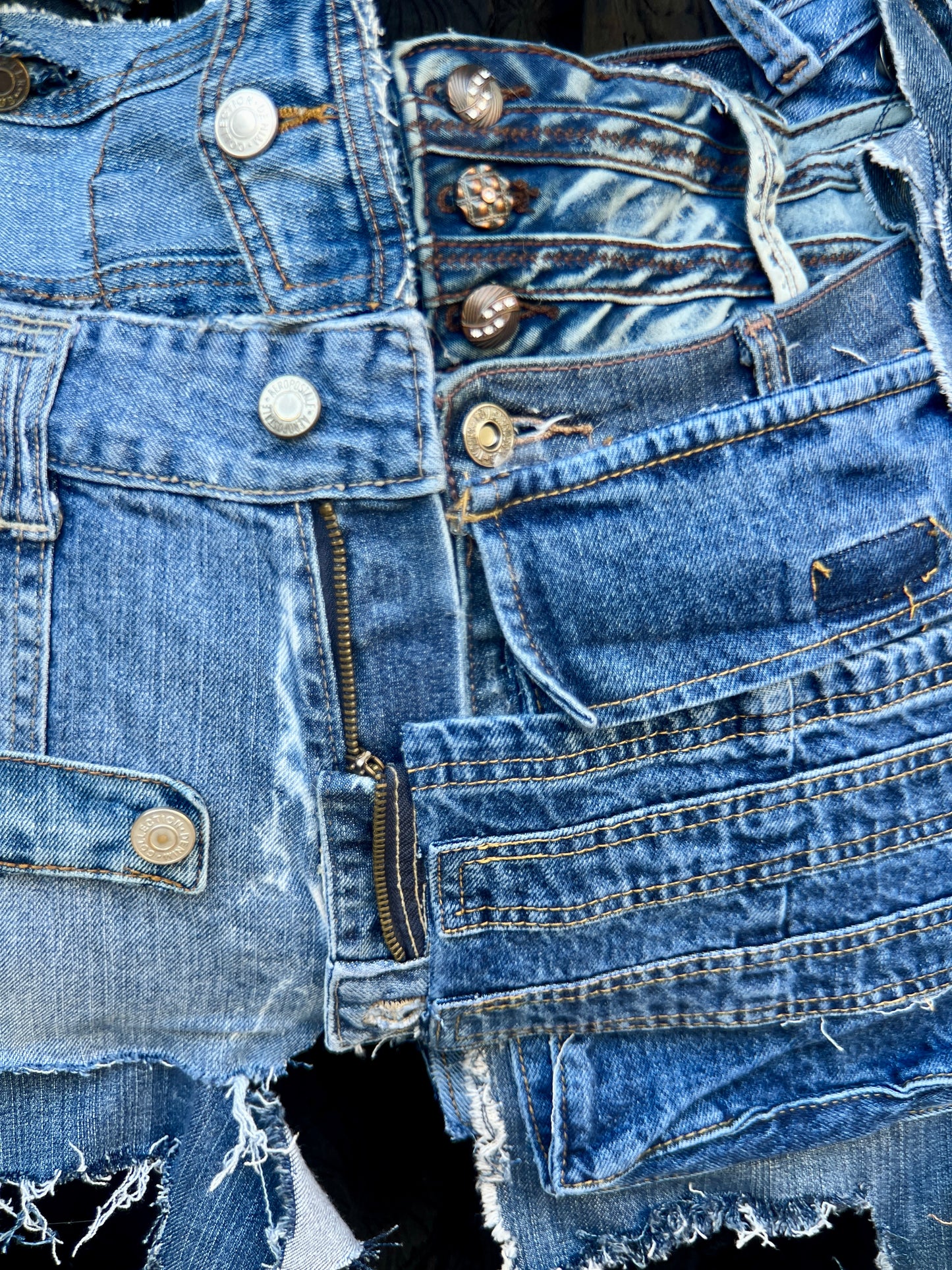 Uneven Shredded Ugly Denim Pants Bag! Performative Style