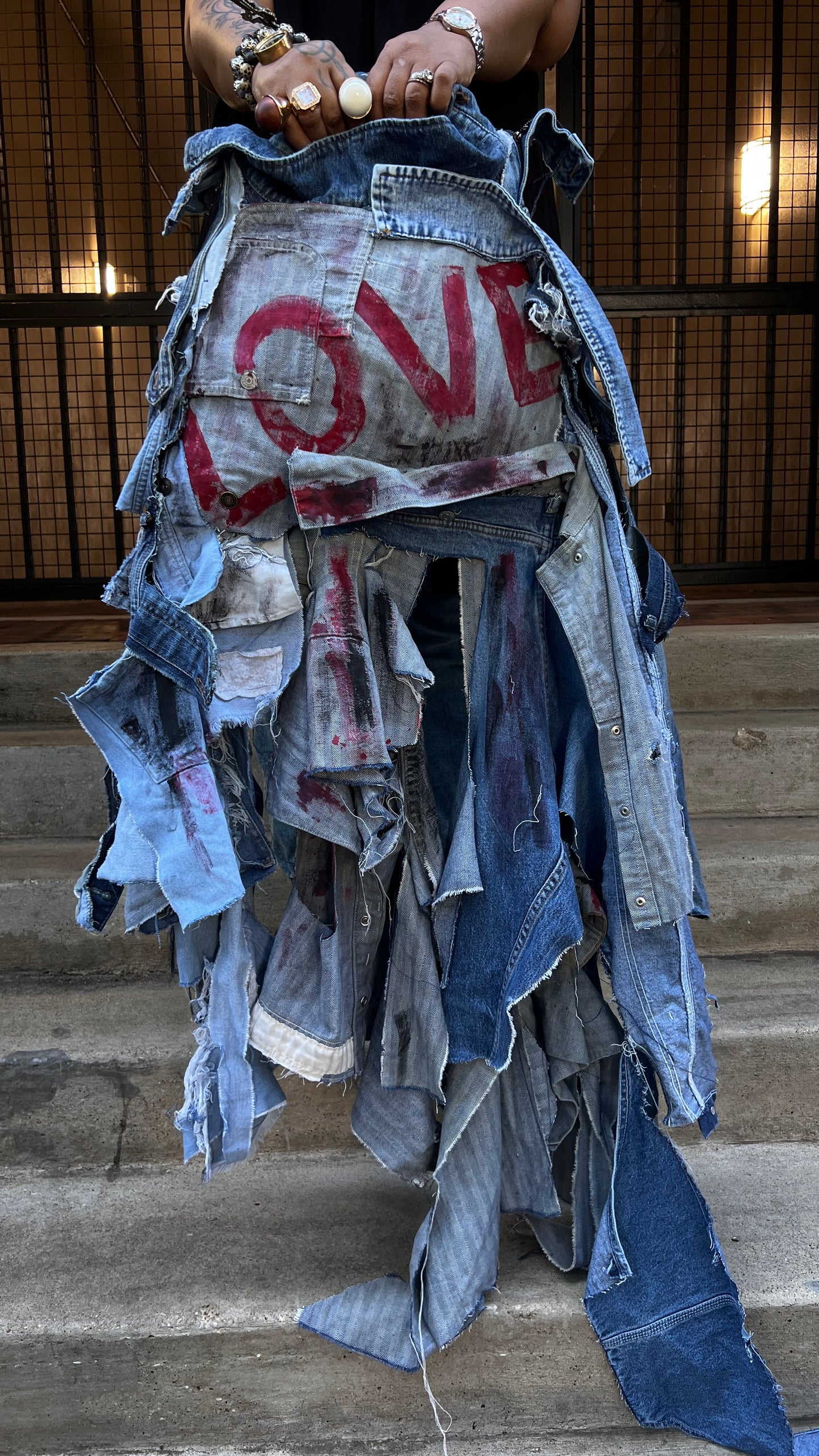 Dingy Love 2 Sided Ugly Denim Grunge Bag