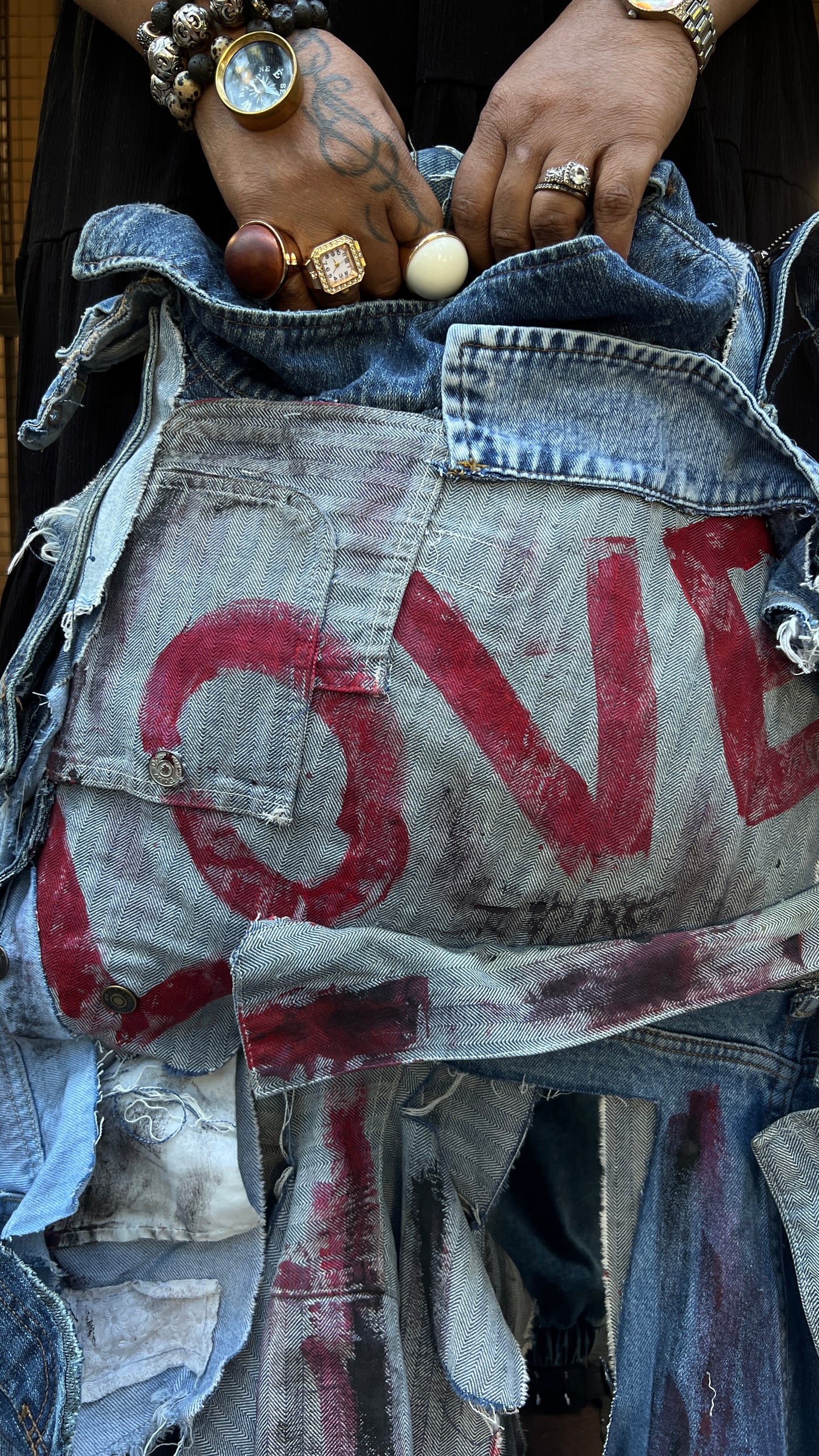 Dingy Love 2 Sided Ugly Denim Grunge Bag