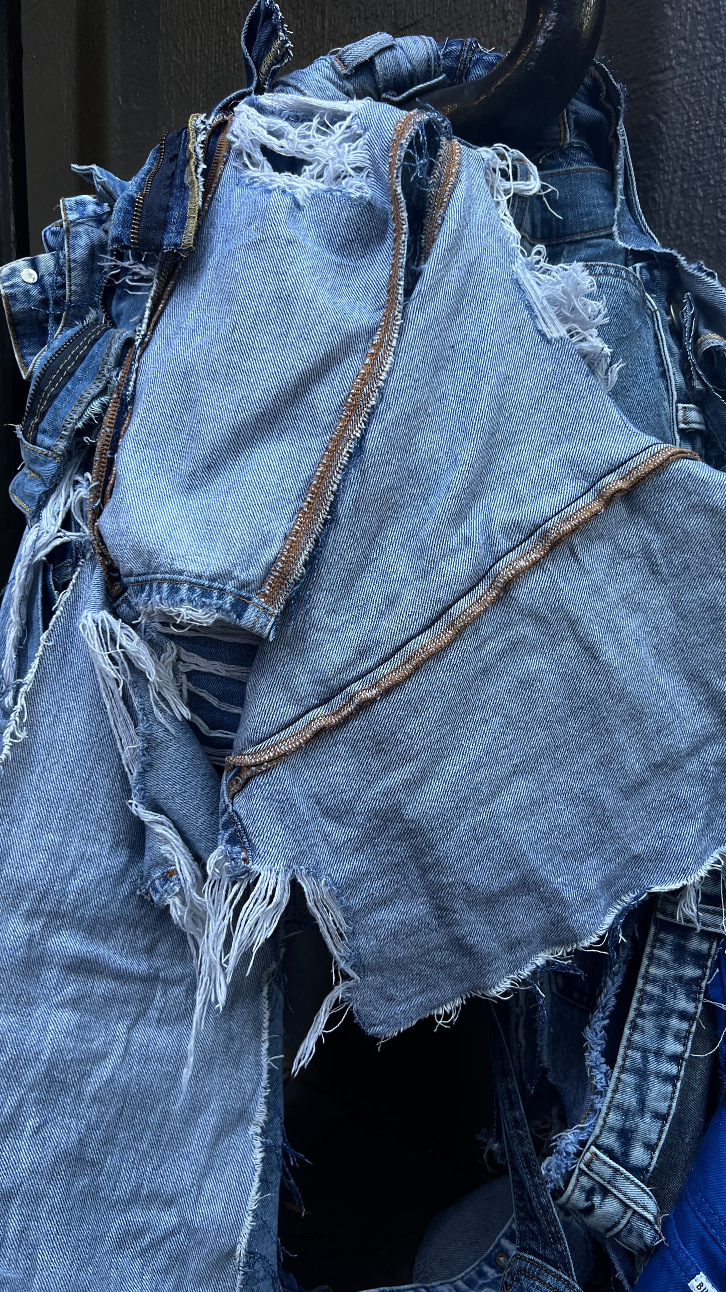 3 Way Wear Ugly Denim Bag; Performative Style
