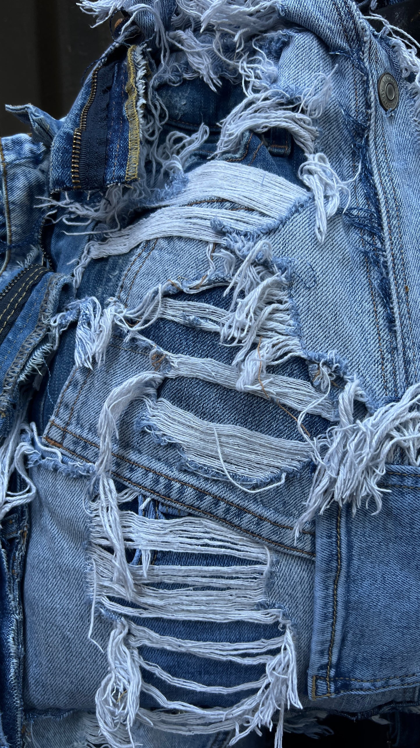 3 Way Wear Ugly Denim Bag; Performative Style