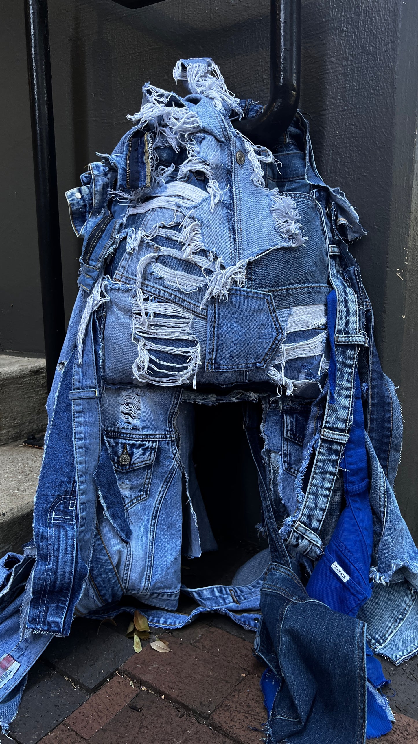 3 Way Wear Ugly Denim Bag; Performative Style