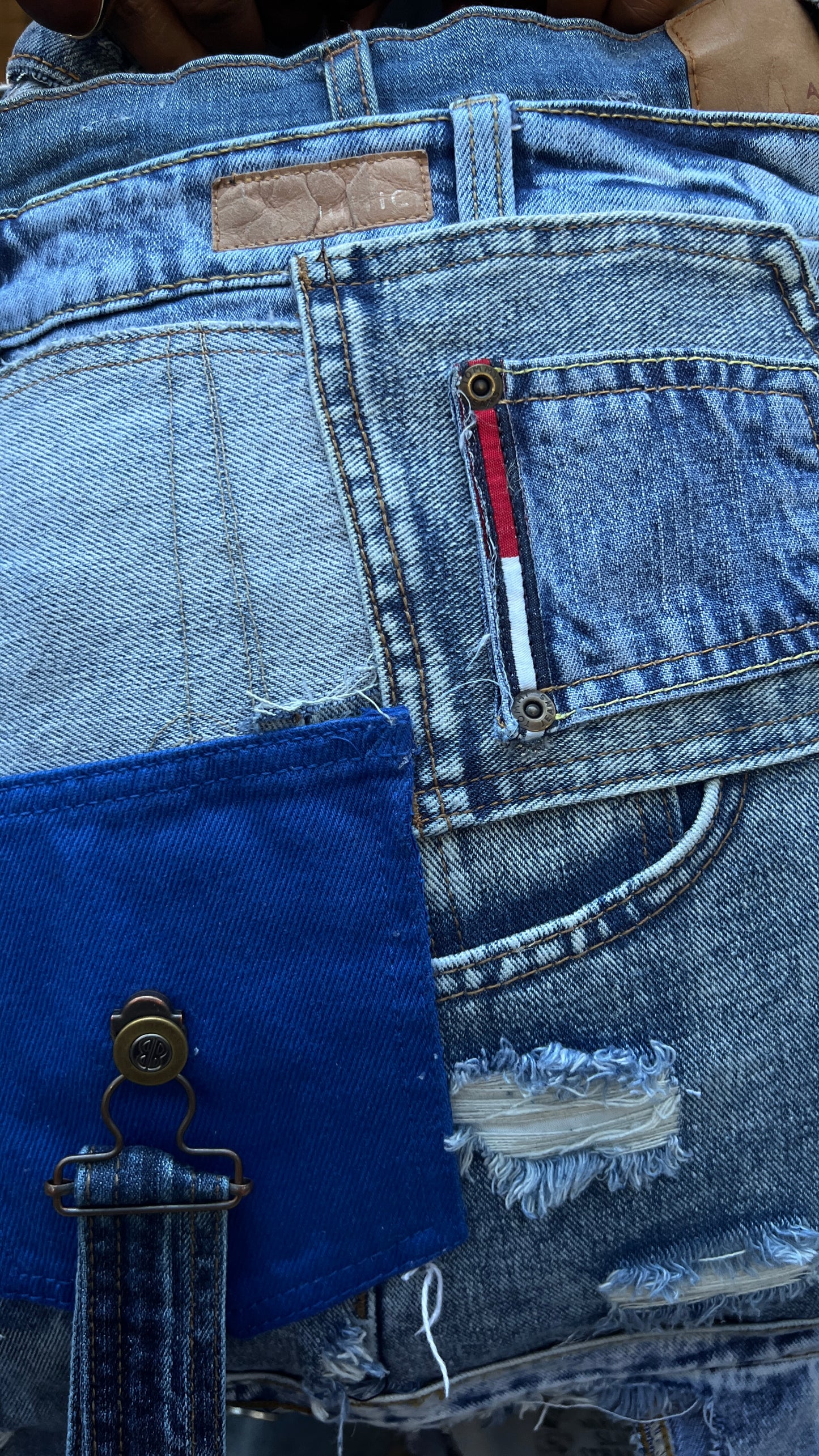 3 Way Wear Ugly Denim Bag; Performative Style